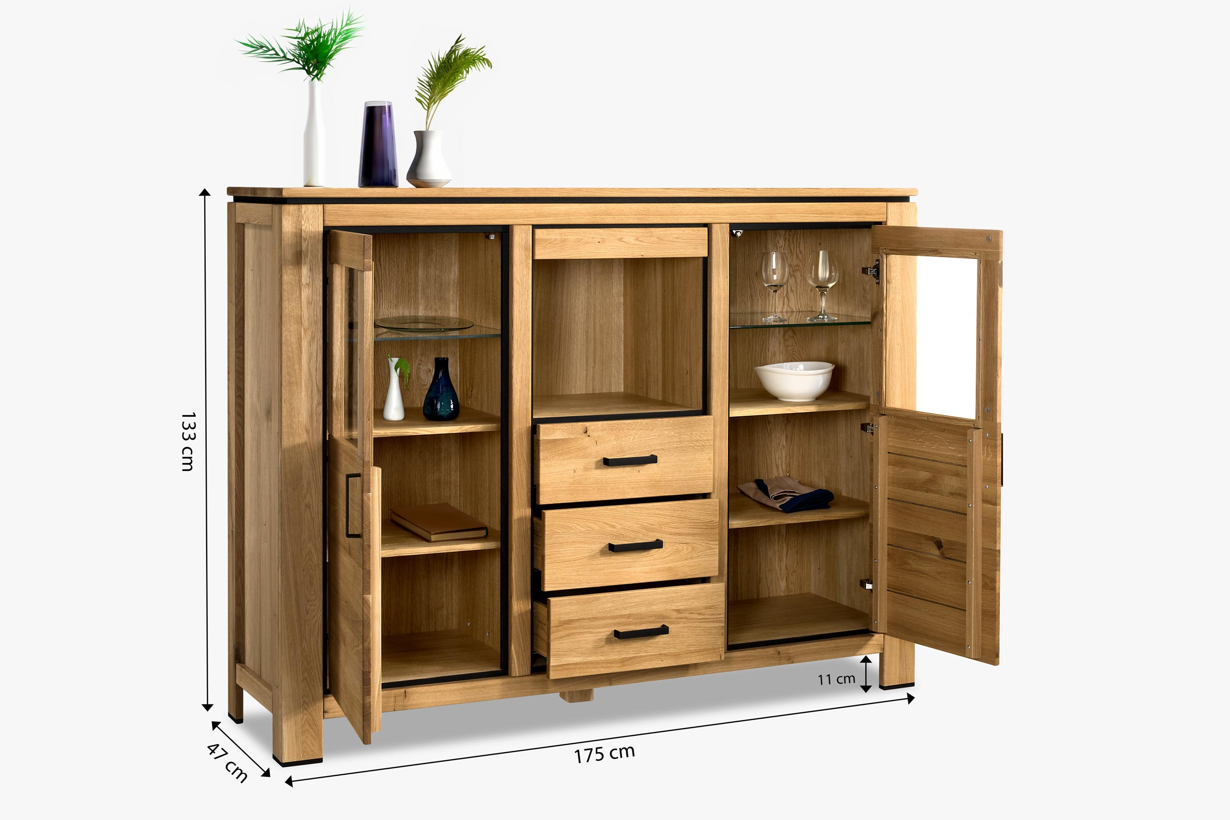 Tölgyfa tálalószekrény, NEW LINE II 47 típus