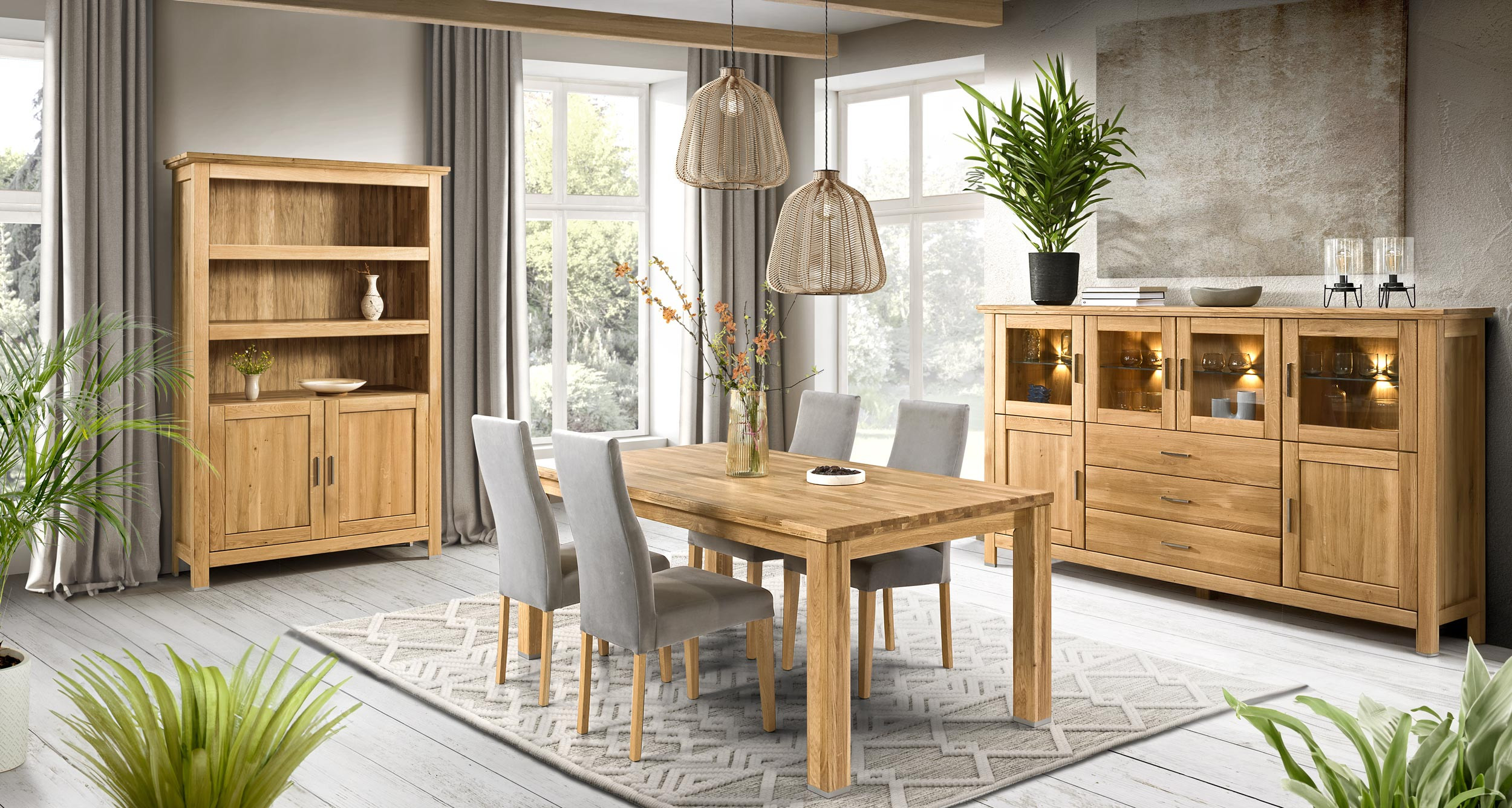 Große massive Eichen-Kommode für das Wohnzimmer