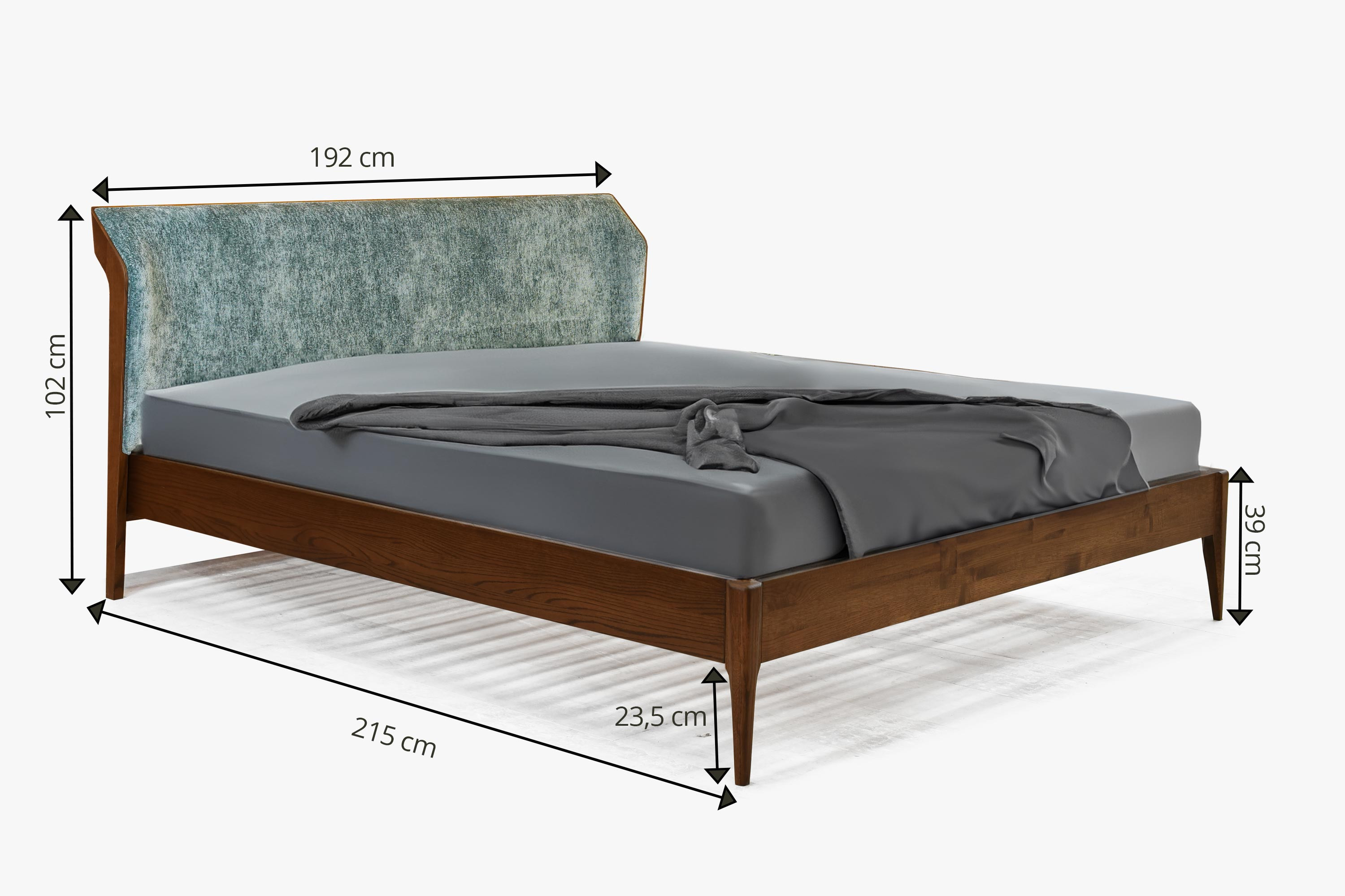 Retro ágy kárpitozott fejrészű - zöld 180 x 200 cm