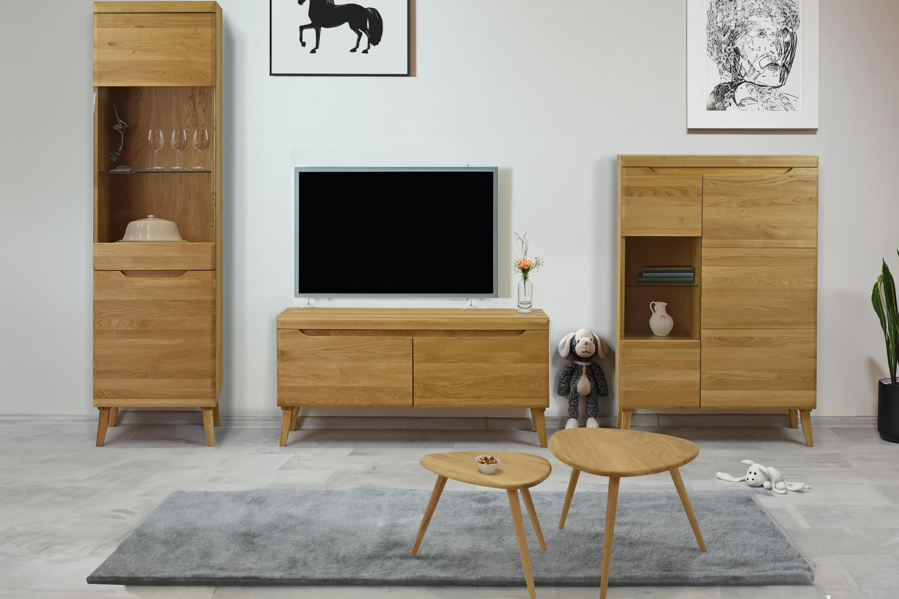 Tömör tölgy asztalszett