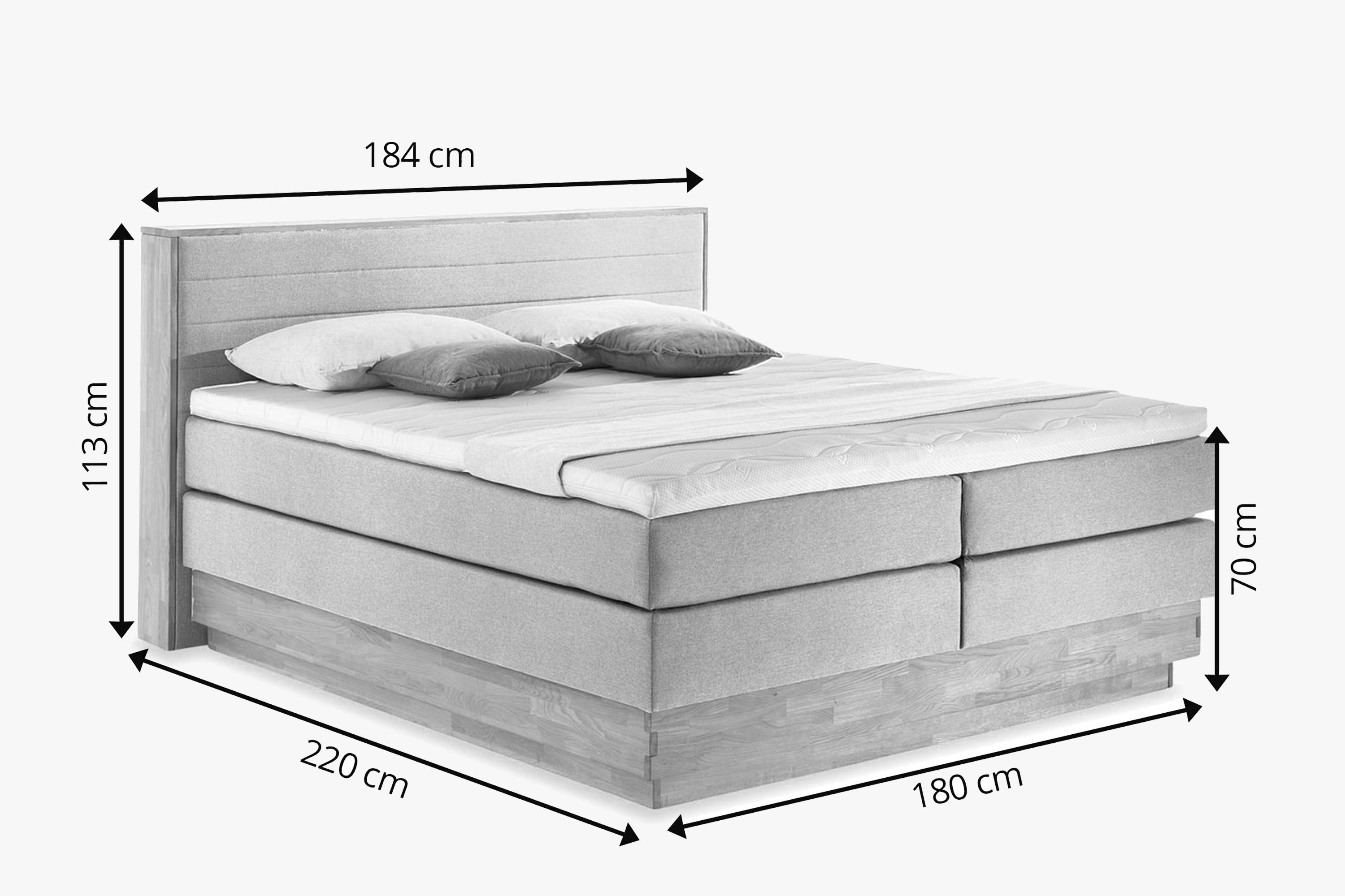 Dubová posteľ boxspring s úložným priestorom