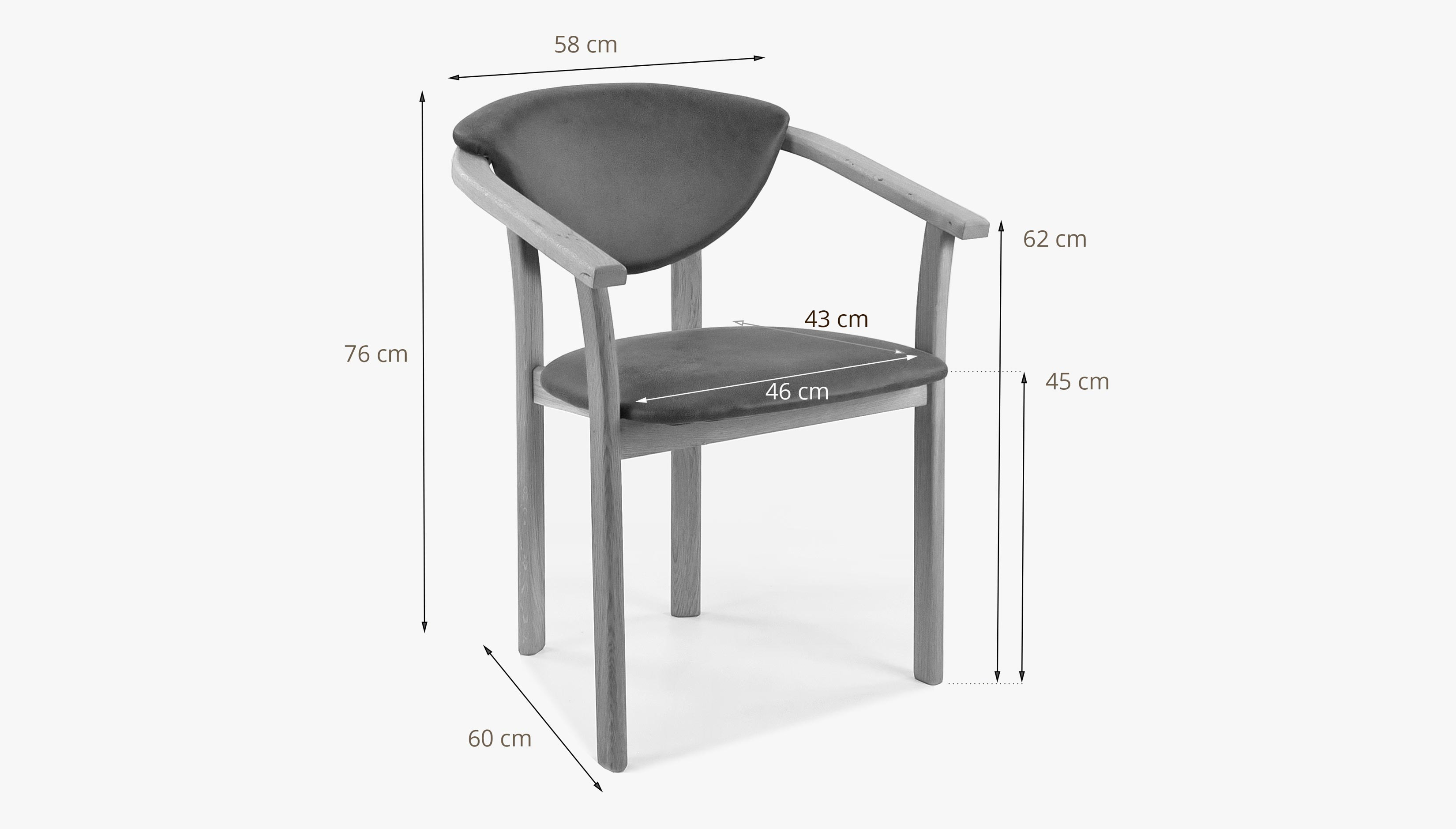 Kresielko do jedálne dubové 