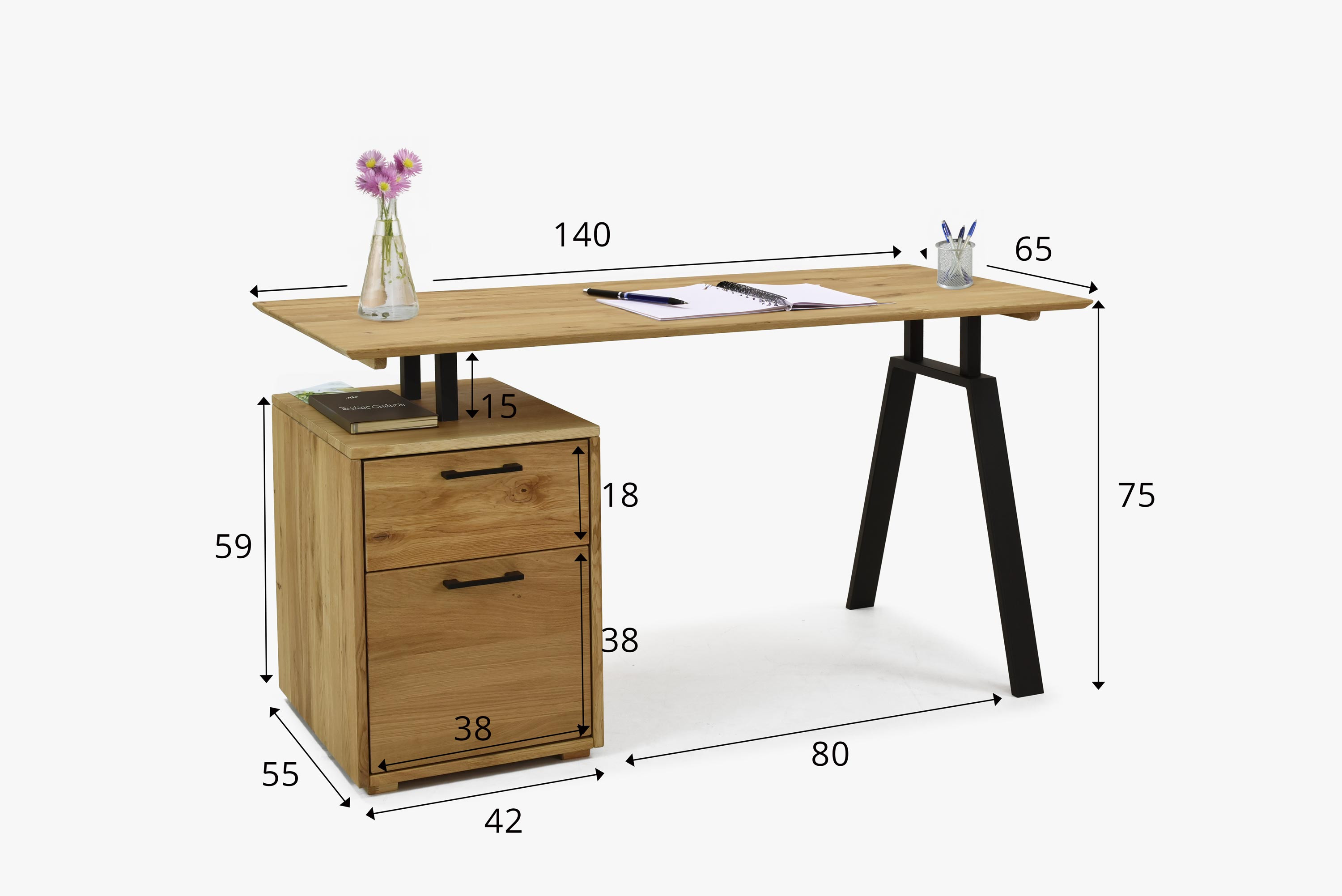 tölgyfa masszív pc asztal