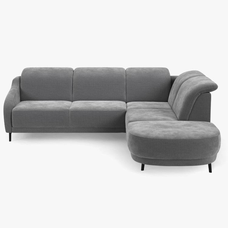 Sedačka v tvare L sivá 