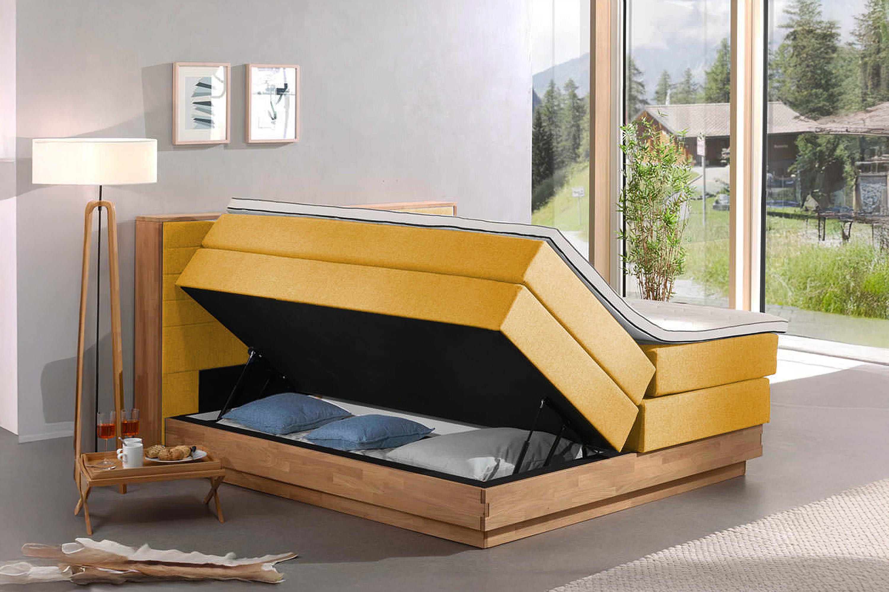 Luxusná Boxspring posteľ masív dub
