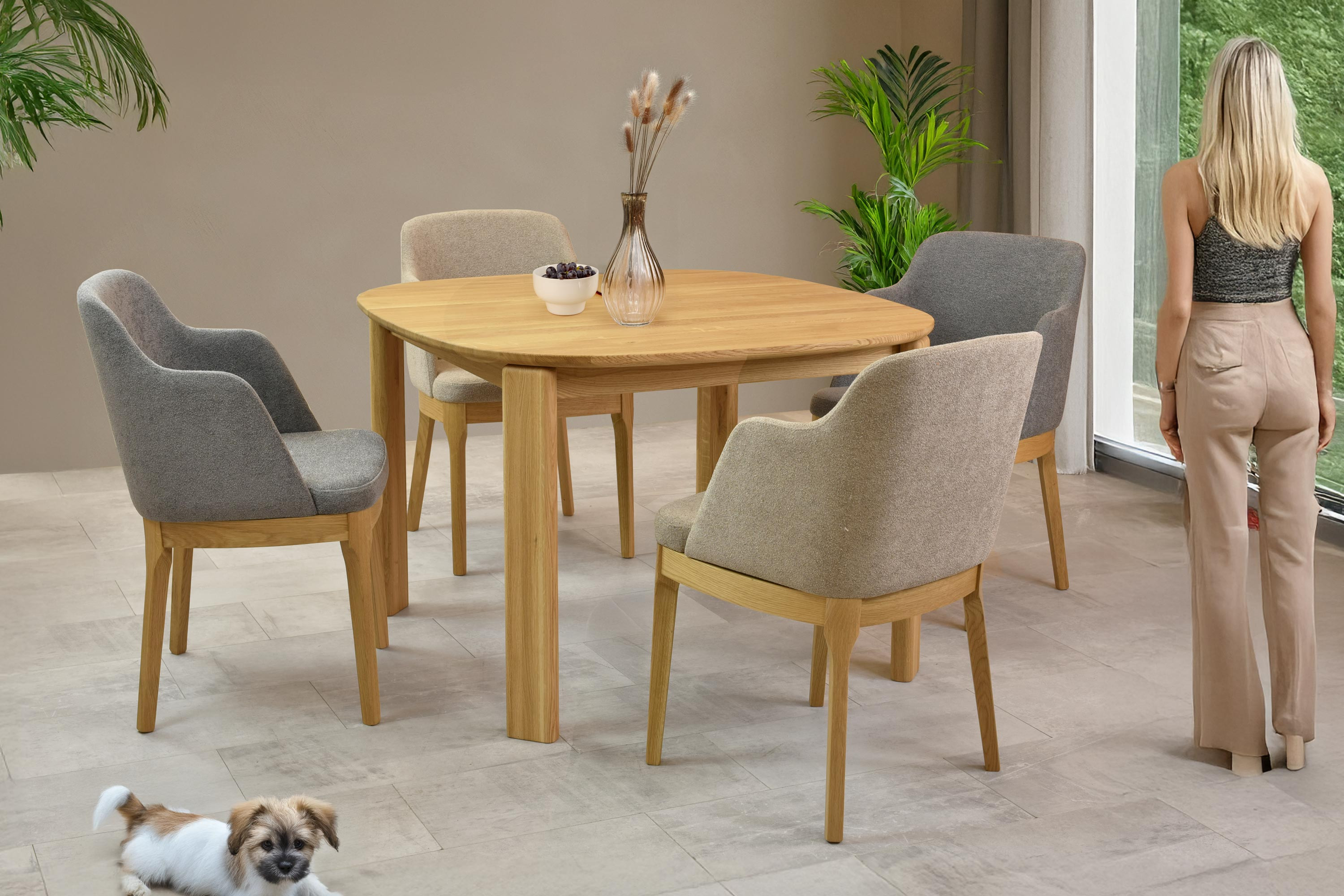 Eleganter Eichenstuhl für das Esszimmer 