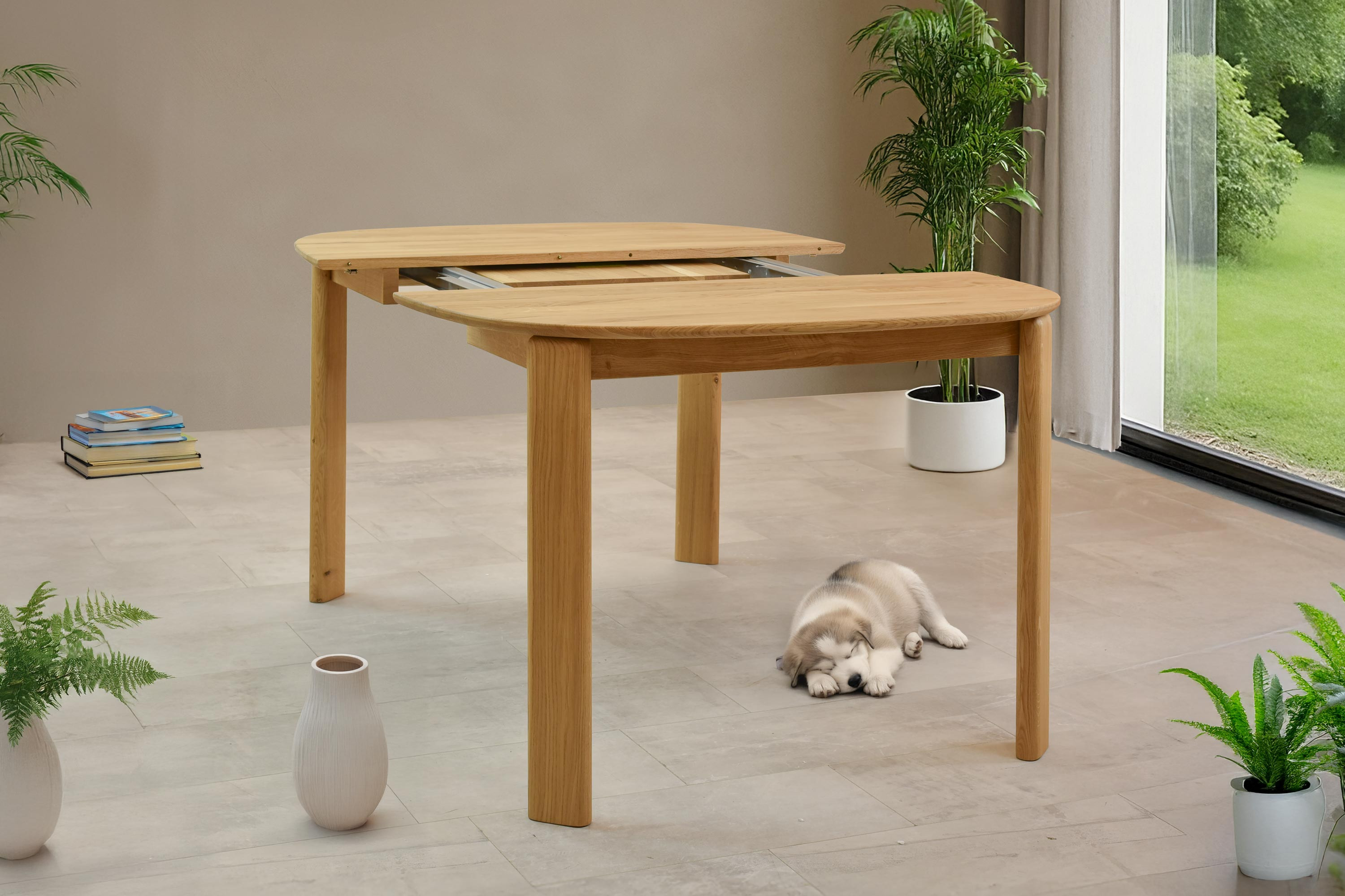 Robi bővíthető tölgyfa étkezőasztal