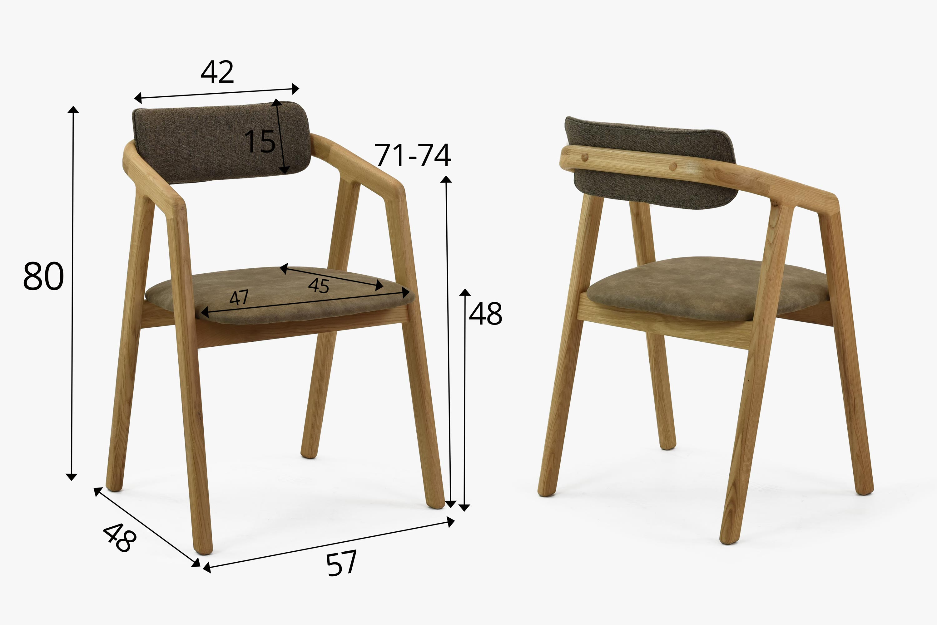 Moderner Stuhl Eiche Adam