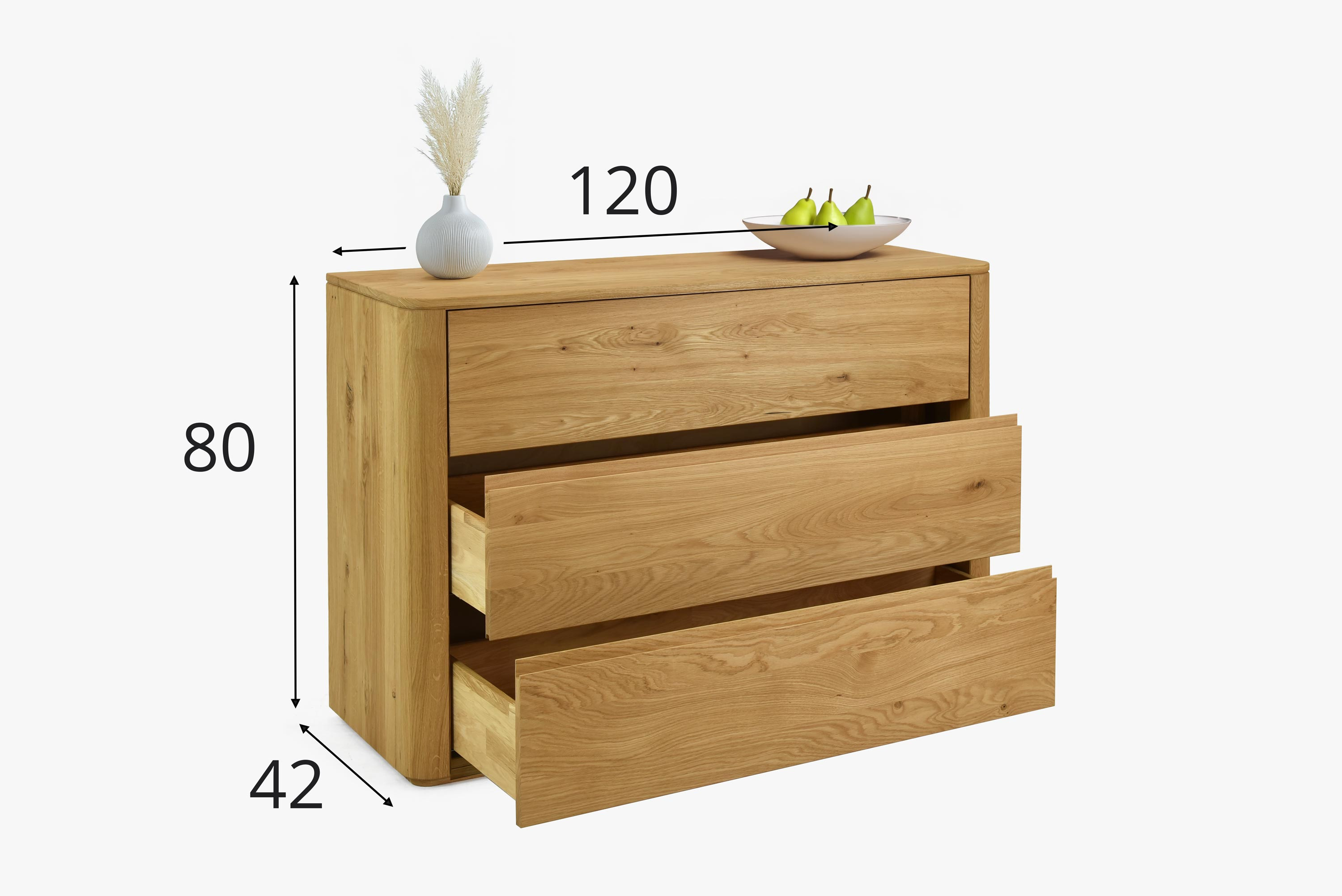 tölgy hálószobai komód