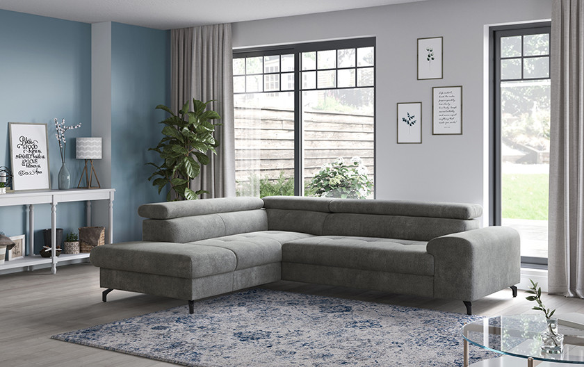 Sarokkanapé tárolóval és ággyá alakítható funkcióval