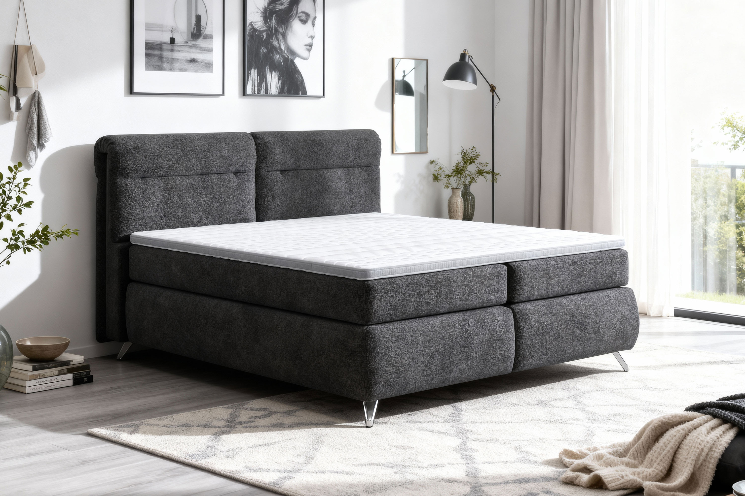 Boxspring posteľ s úložným priestorom Treviso 180 x 200 cm