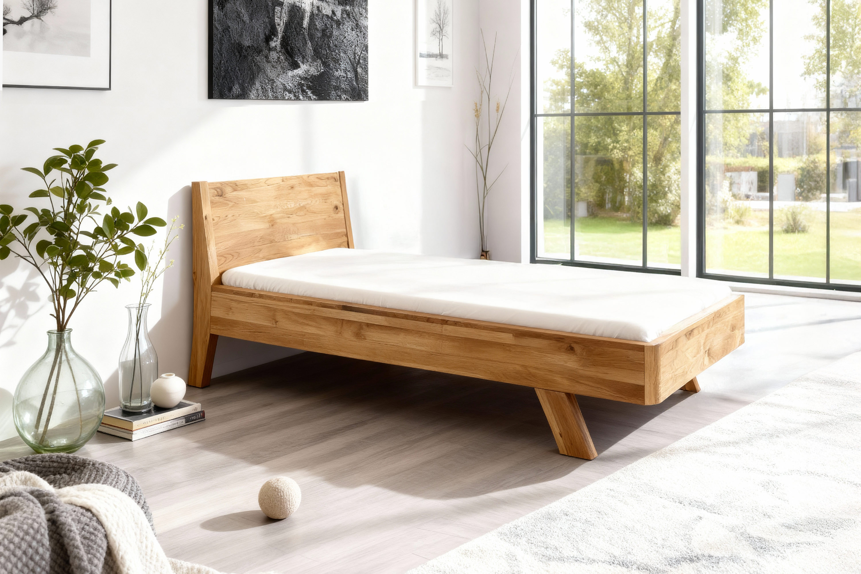 Einzel-Doppelbett aus Eiche, Marina 90 x 200