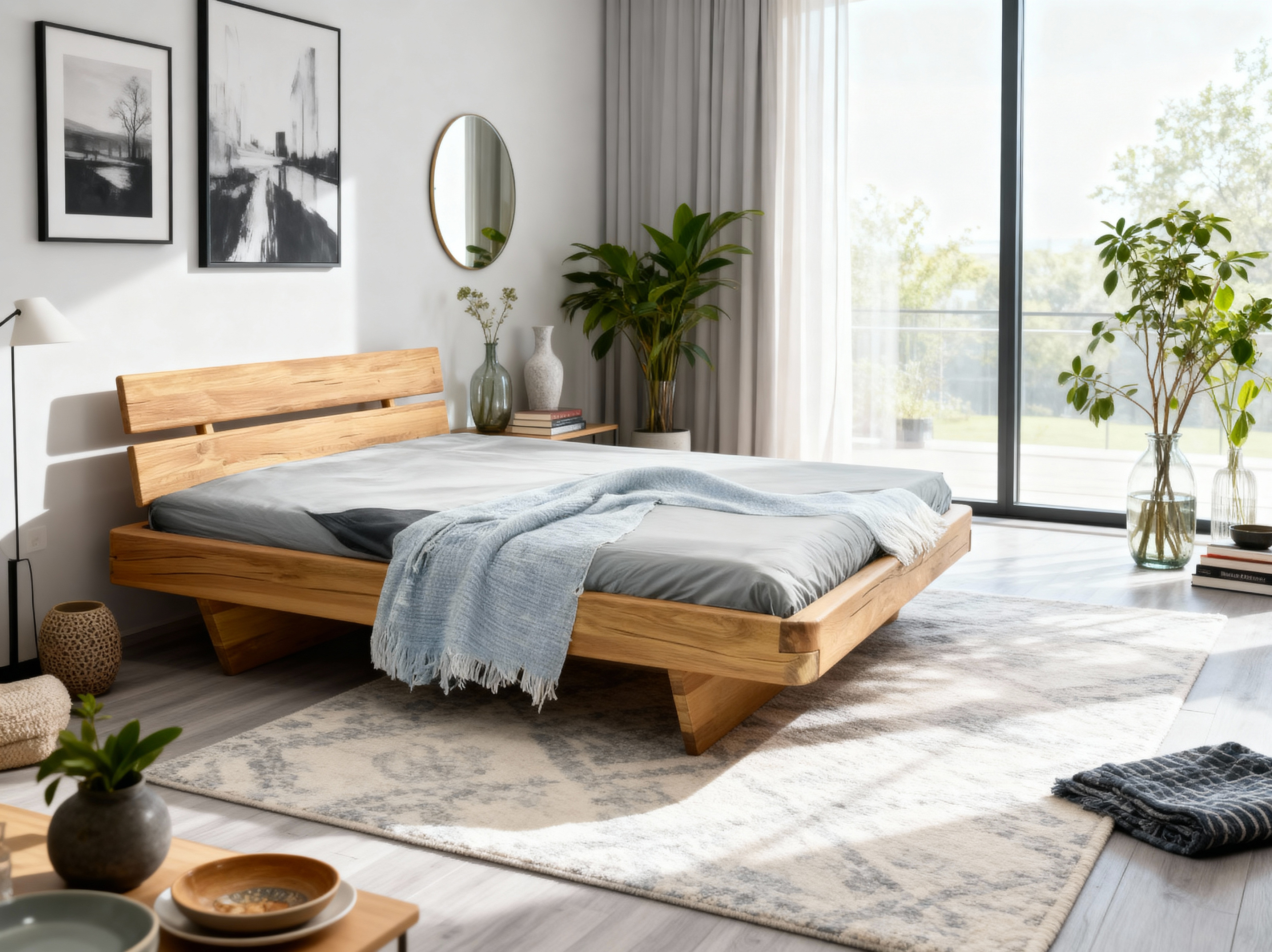 Poctivá posteľ z masívu dub 180 cm s možnosťou úložného priestoru