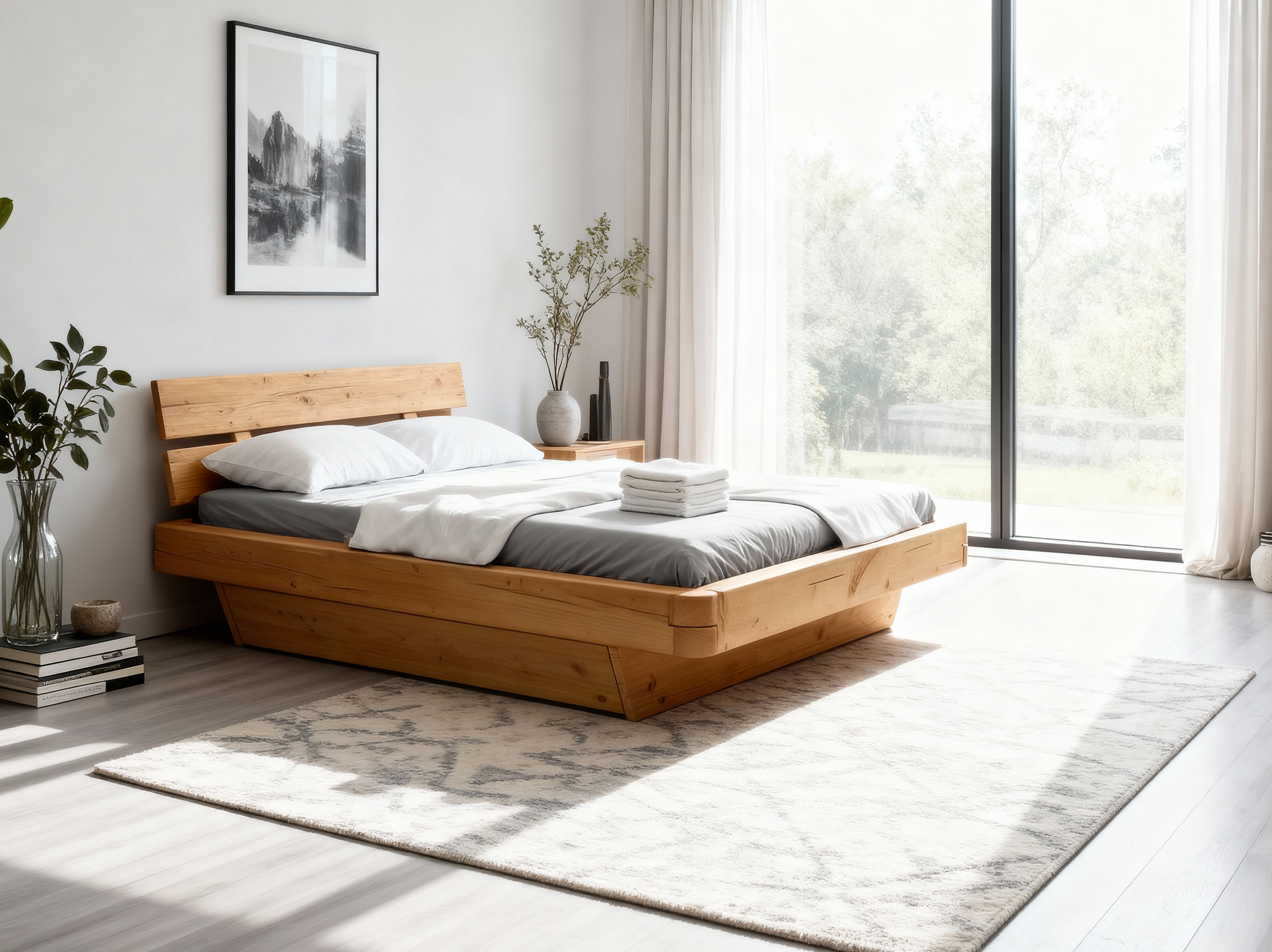 Poctivá posteľ z masívu smrek 180 cm s možnosťou úložného priestoru