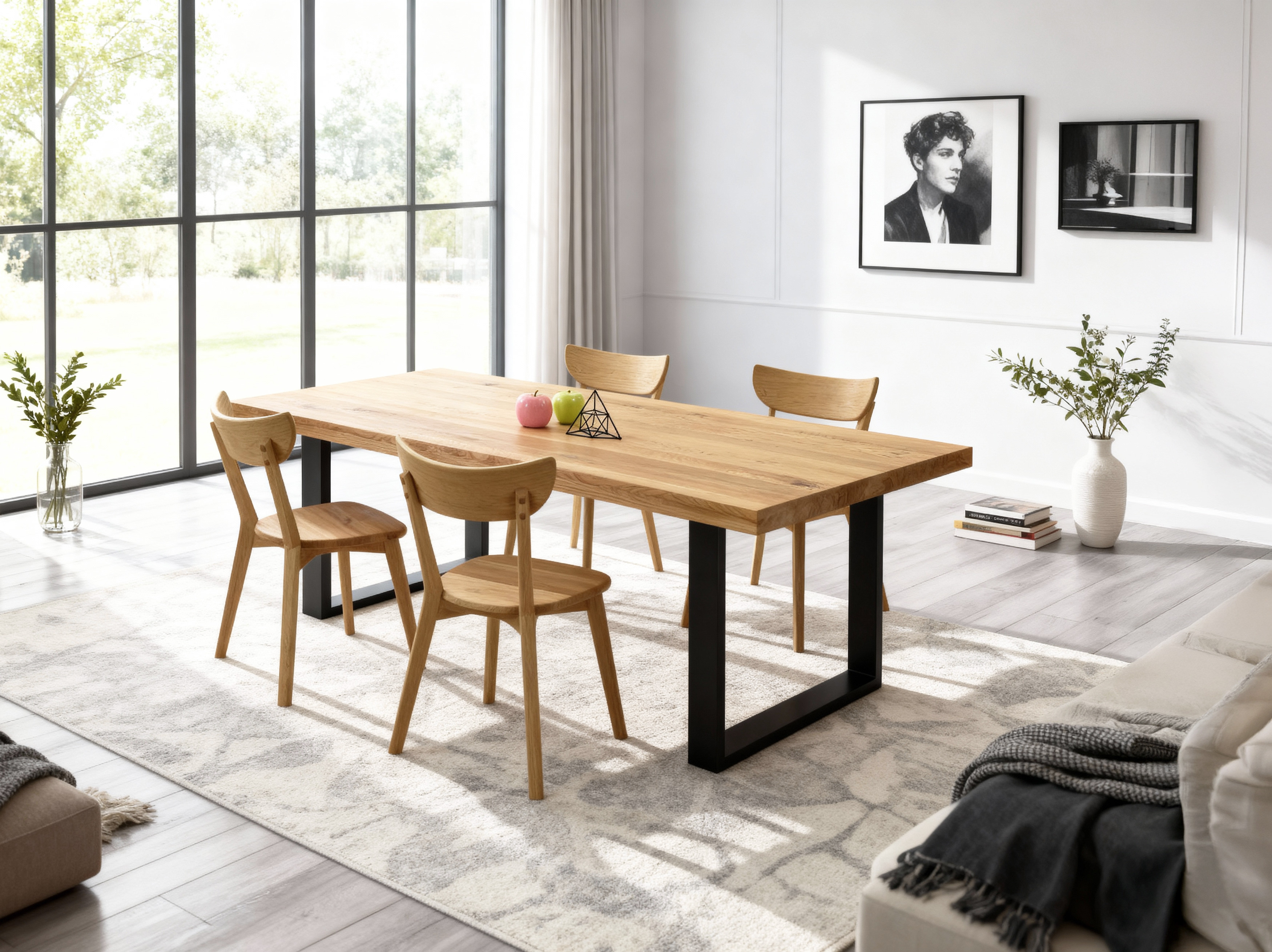 Dubový Jedálenský Set  Country so Stoličkami Eva - masív dub