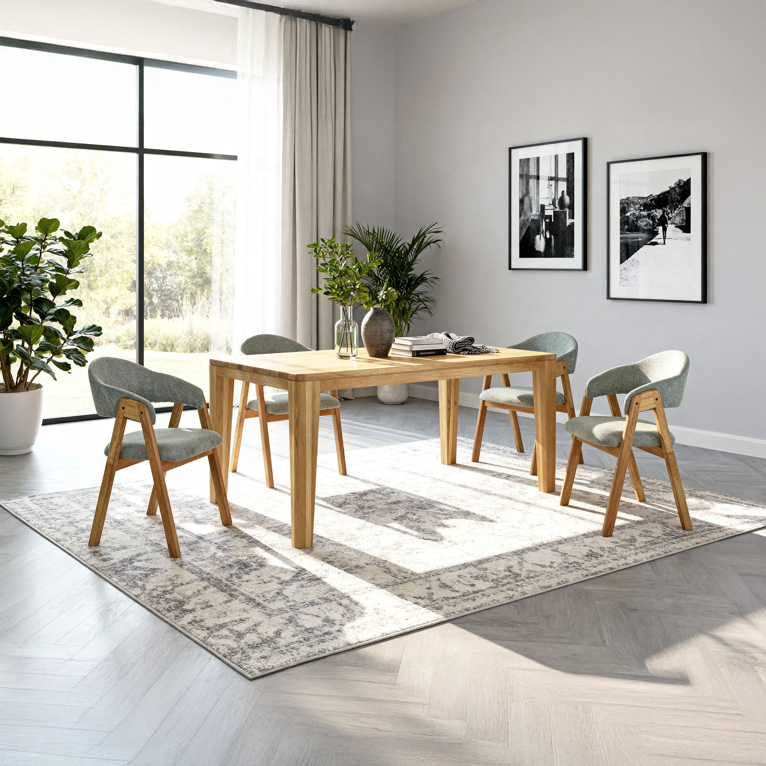 York étkezőgarnitúra és tölgyfa szék – tömör tölgy elegancia és kényelem