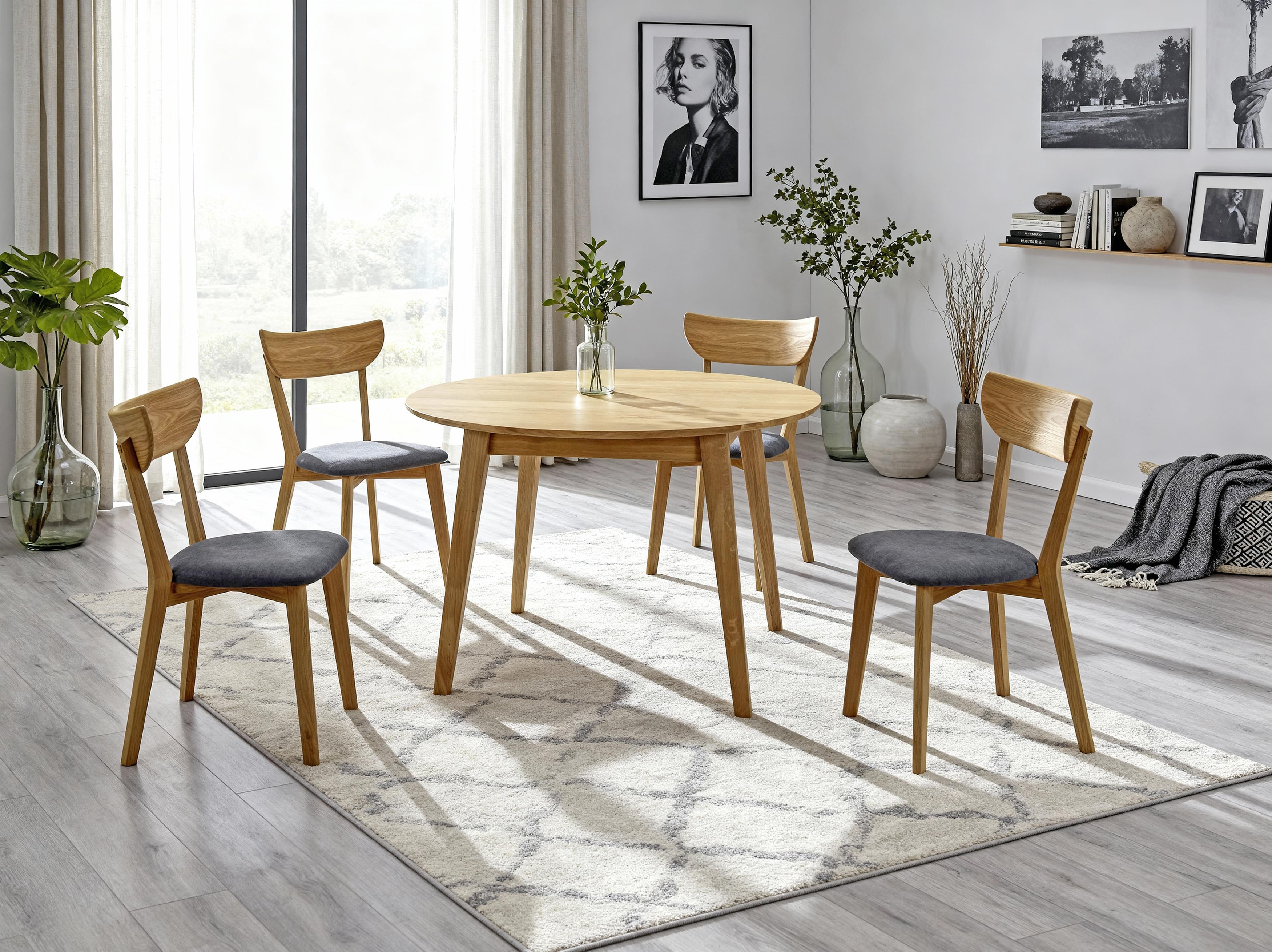 Okrúhly jedálenský stôl masív dub, Janov