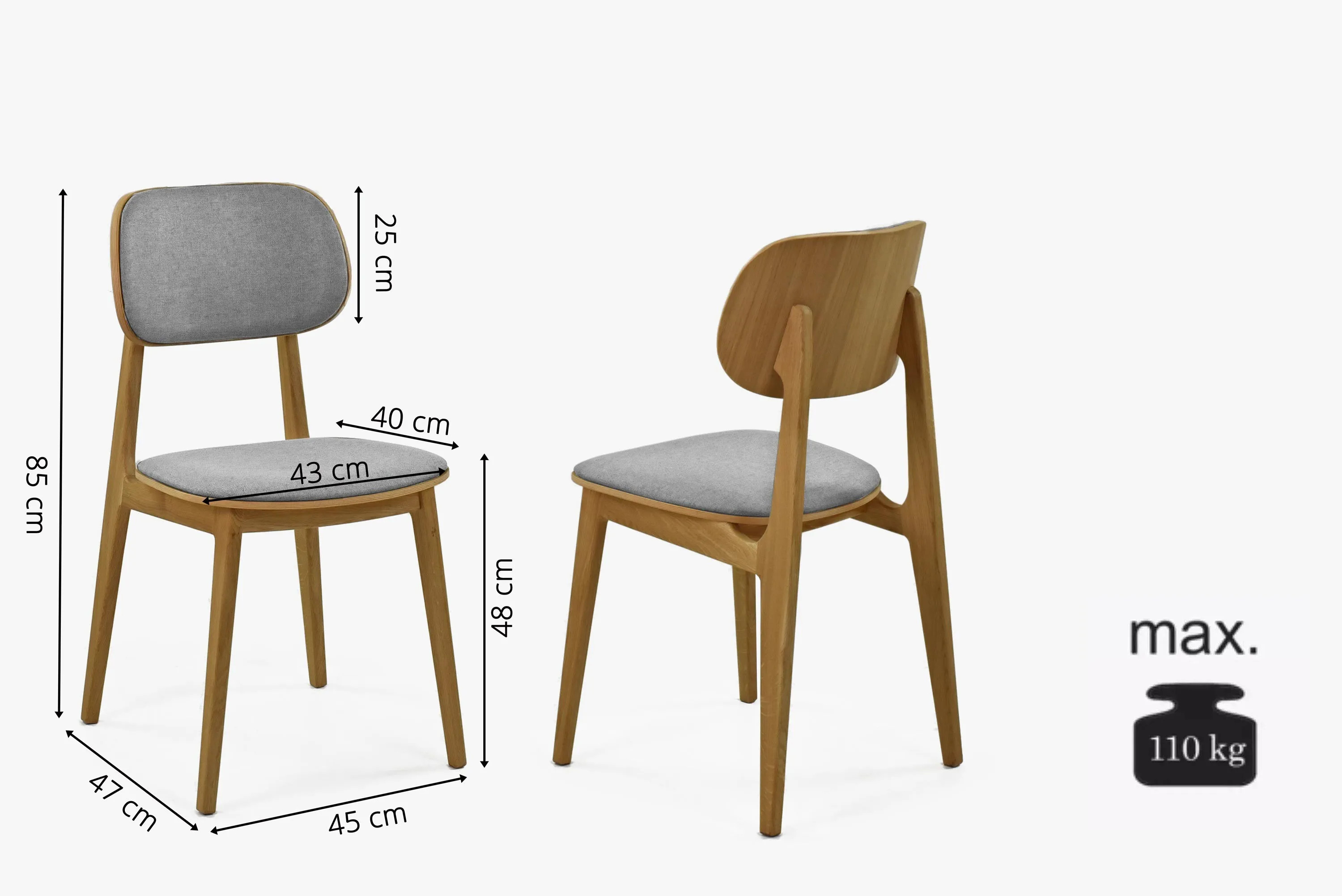 Esszimmer-Set für zwei – Tisch und Stühle aus Eichenholz