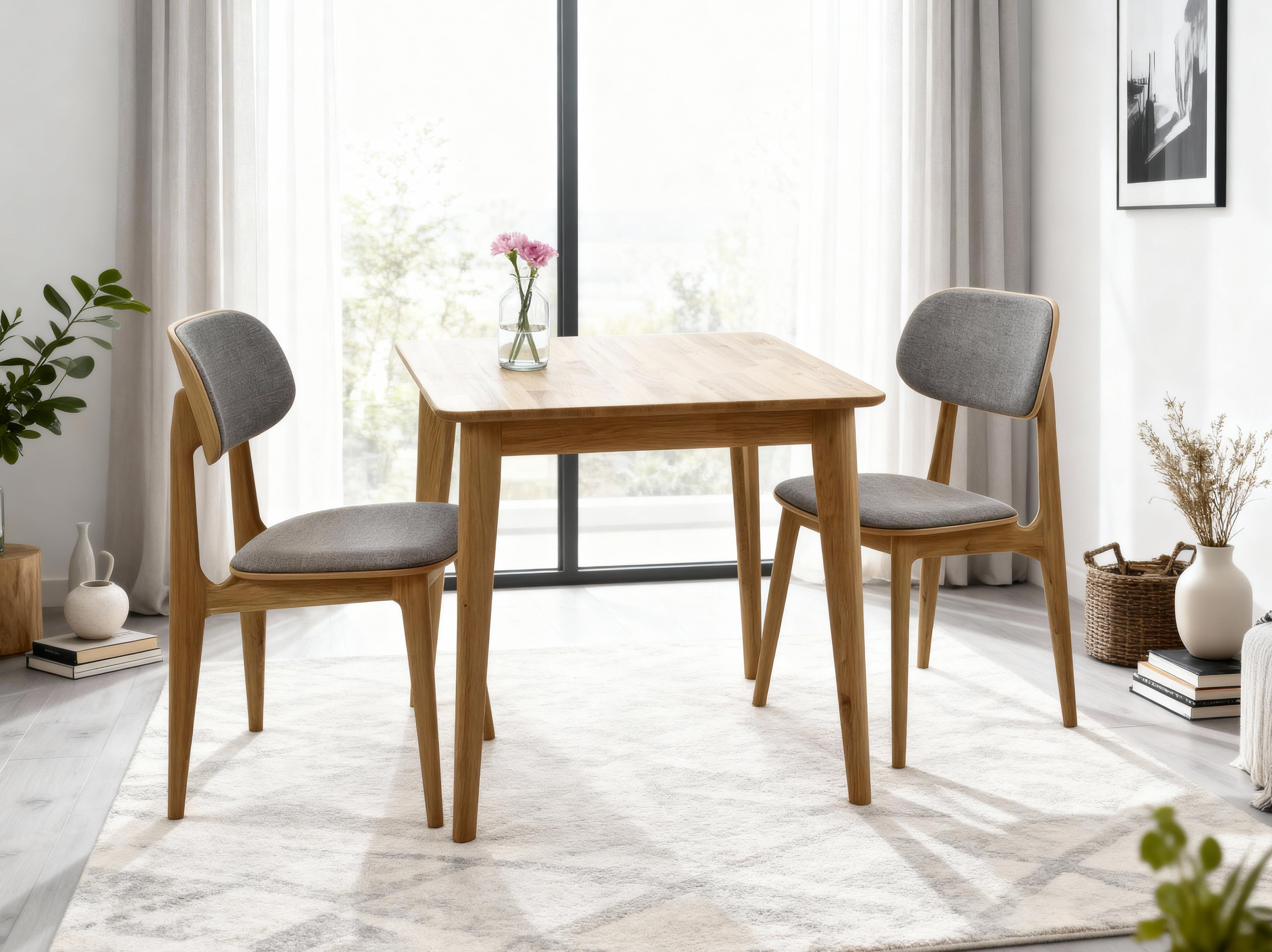 Esszimmer-Set für zwei – Tisch und Stühle aus Eichenholz