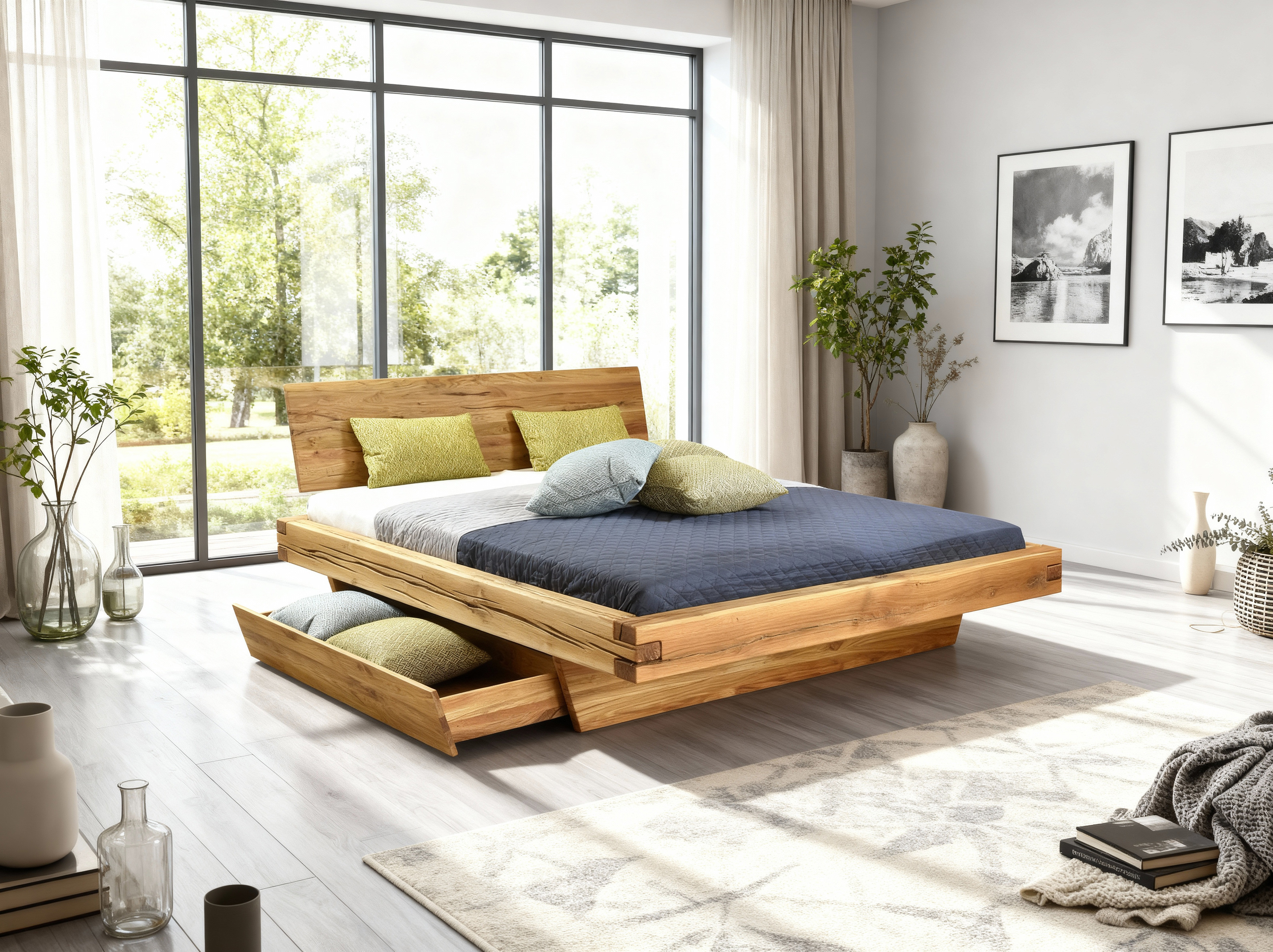 Dubett aus Balken, natur