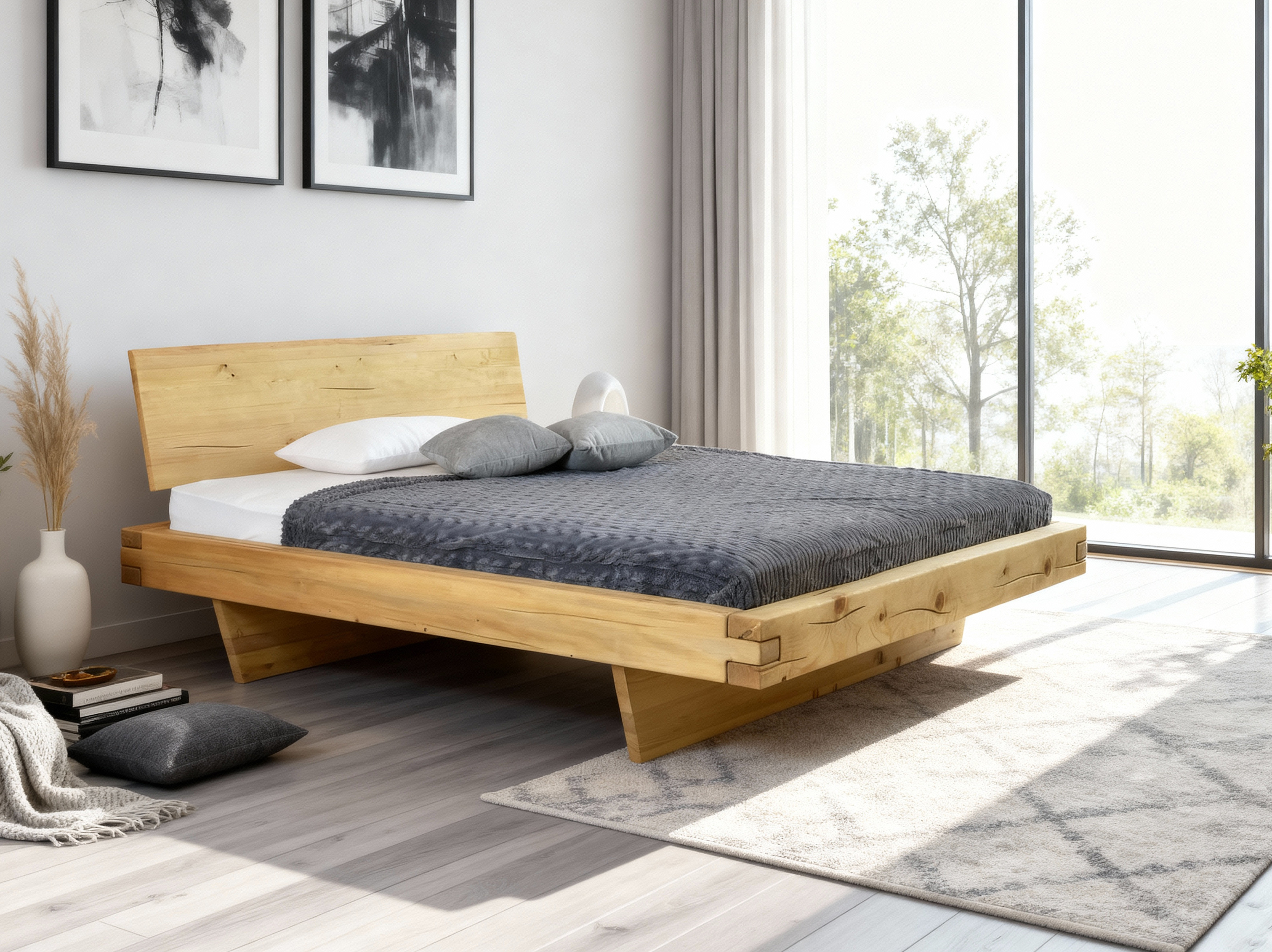 Detail des massiven Bettes