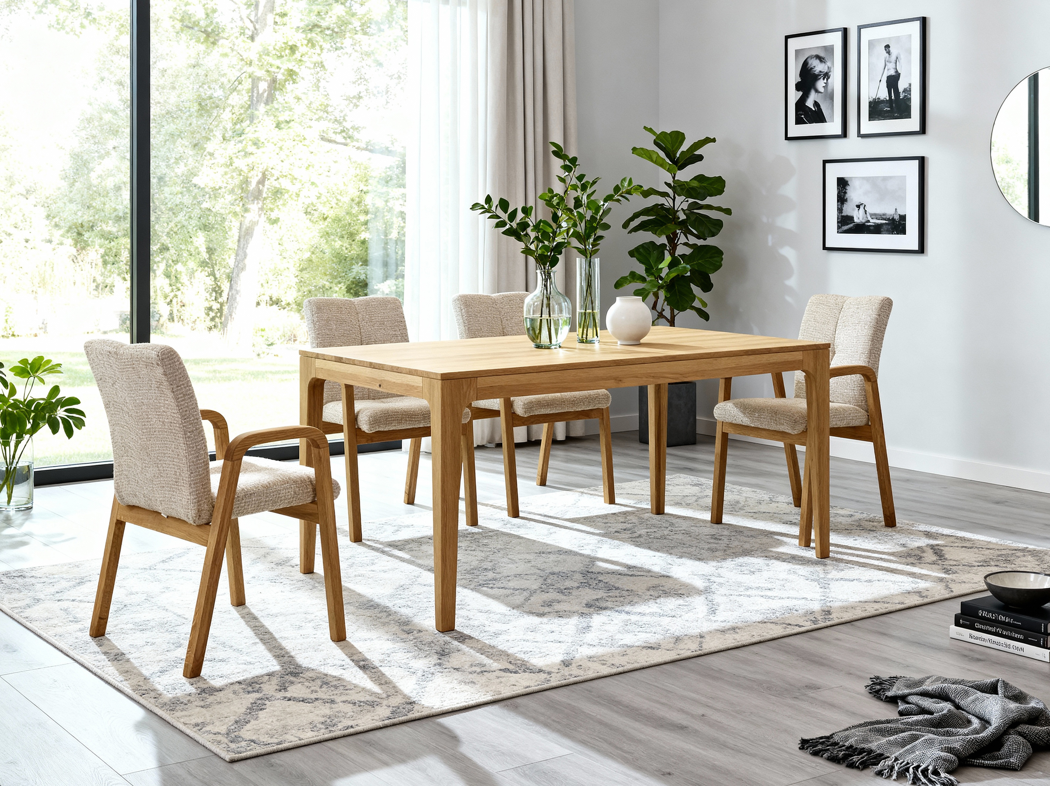 Rozkladací jedálenský set Lukas a stoličky Ori