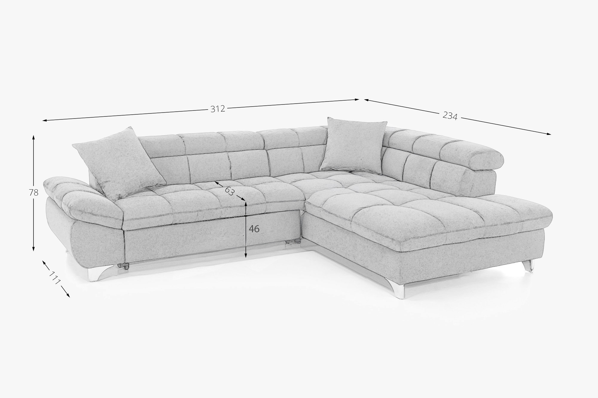 Rohová sedačka v interiéri