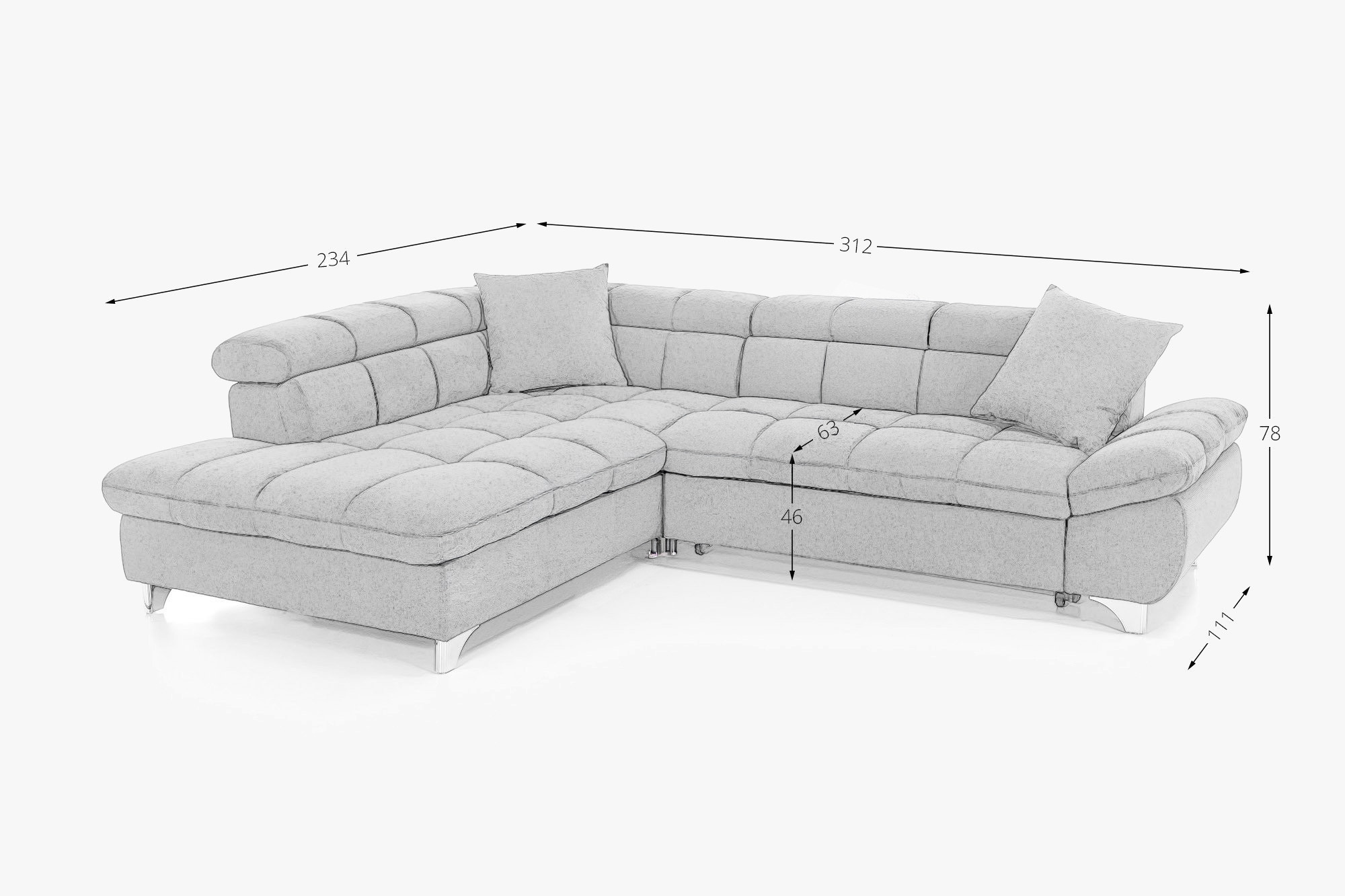 Rohová sedačka v interiéri