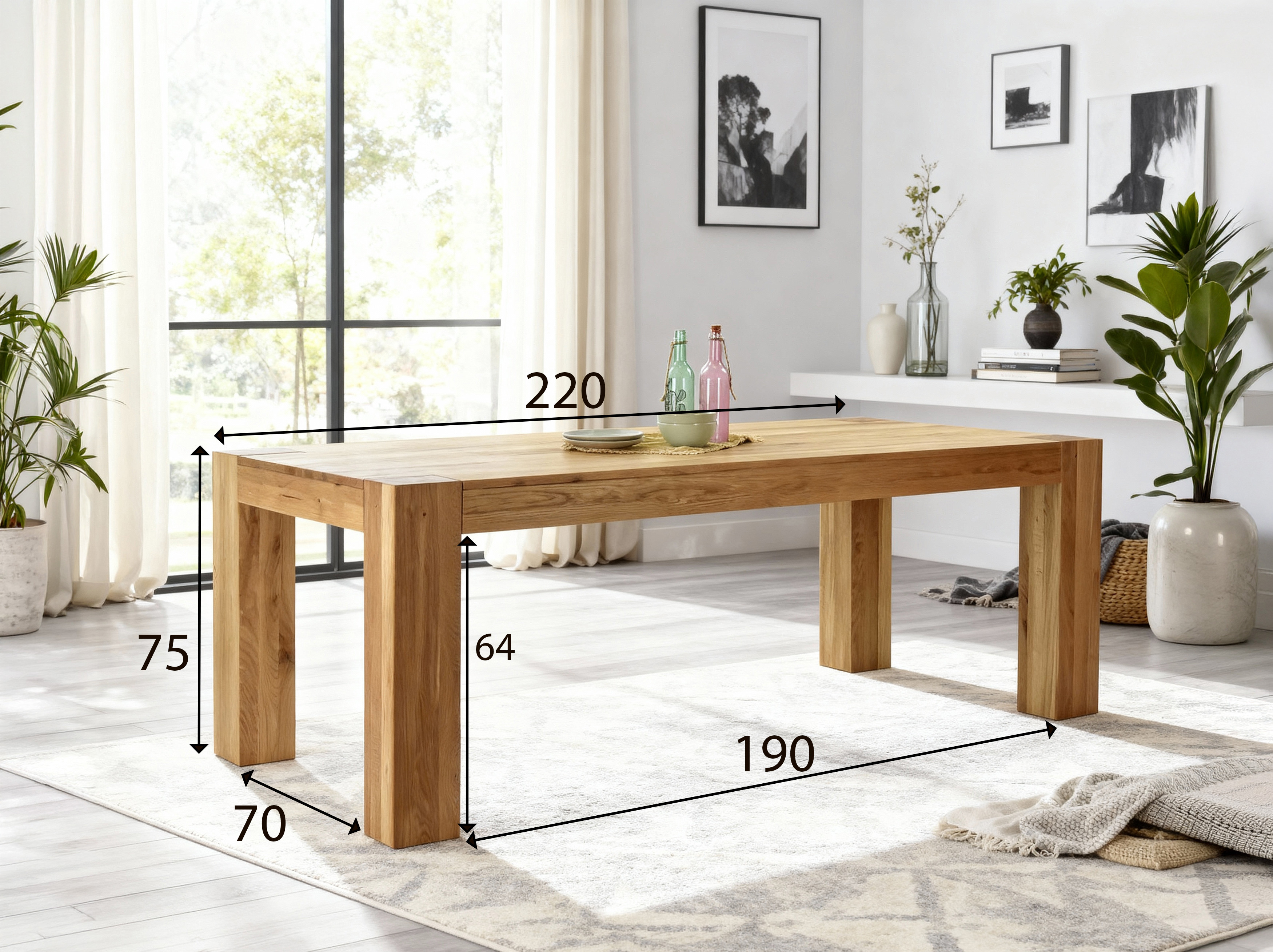 masívny stôl z dubu 