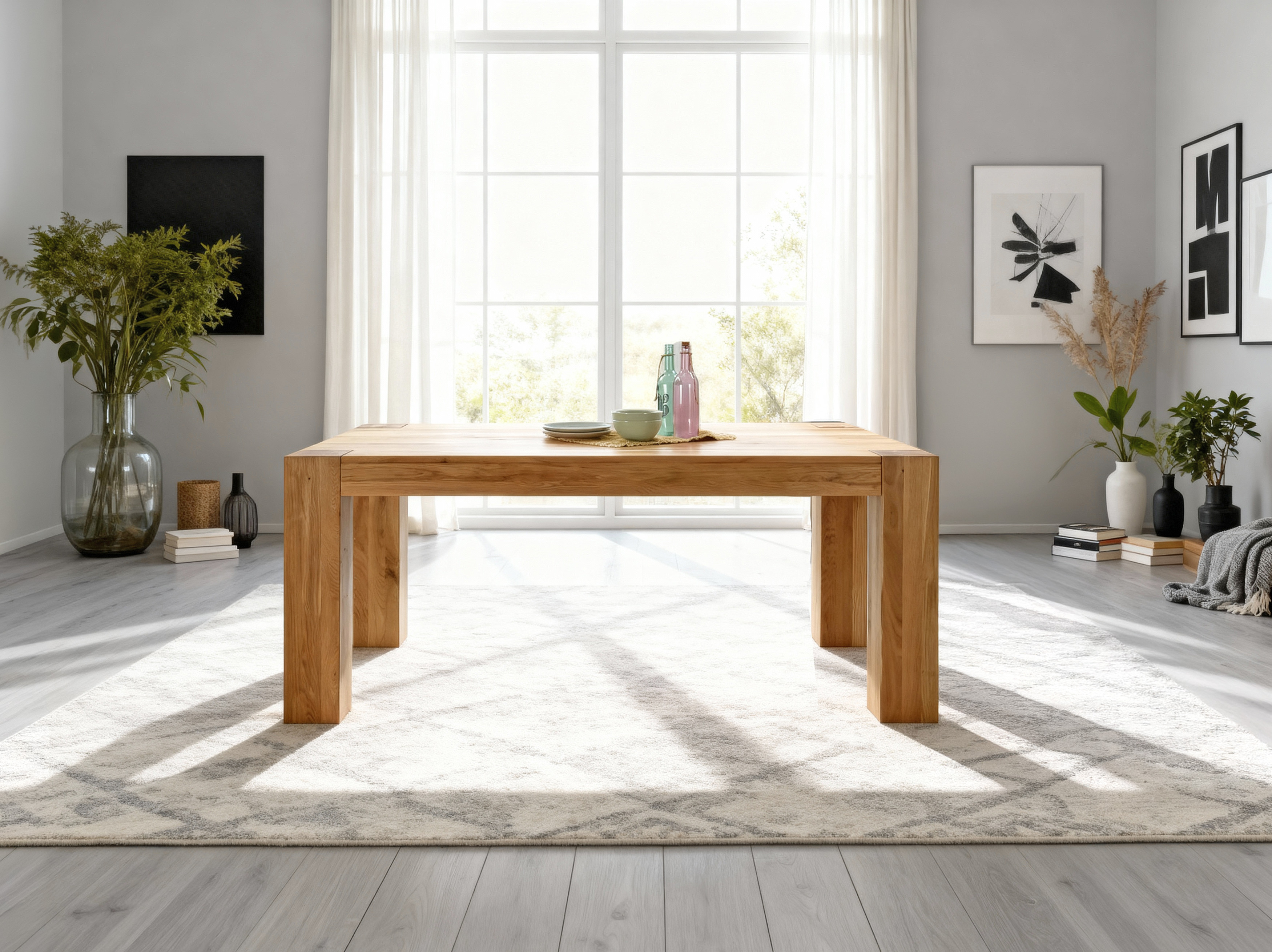 masívny stôl z duba 