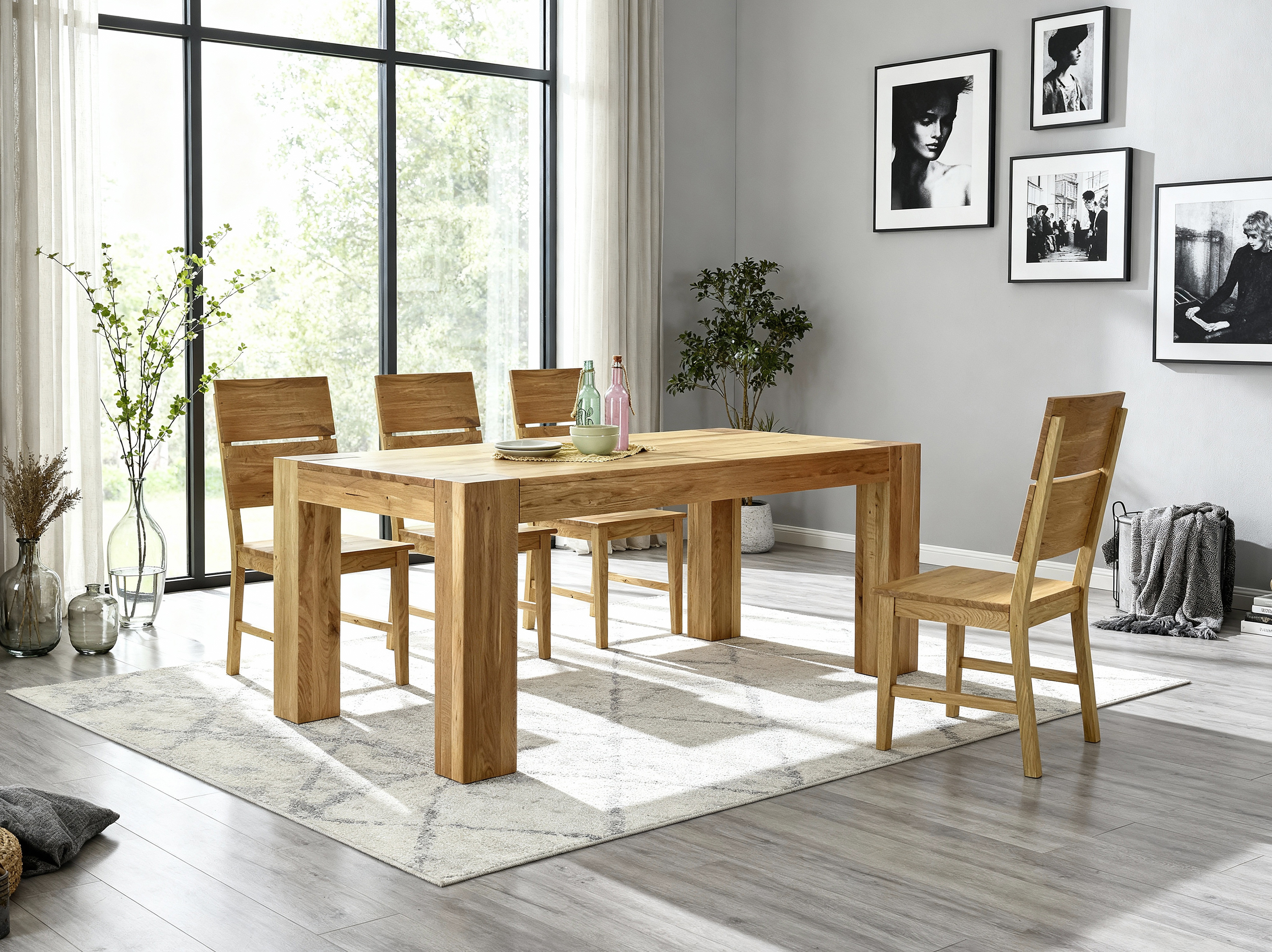 masívny stôl z duba 