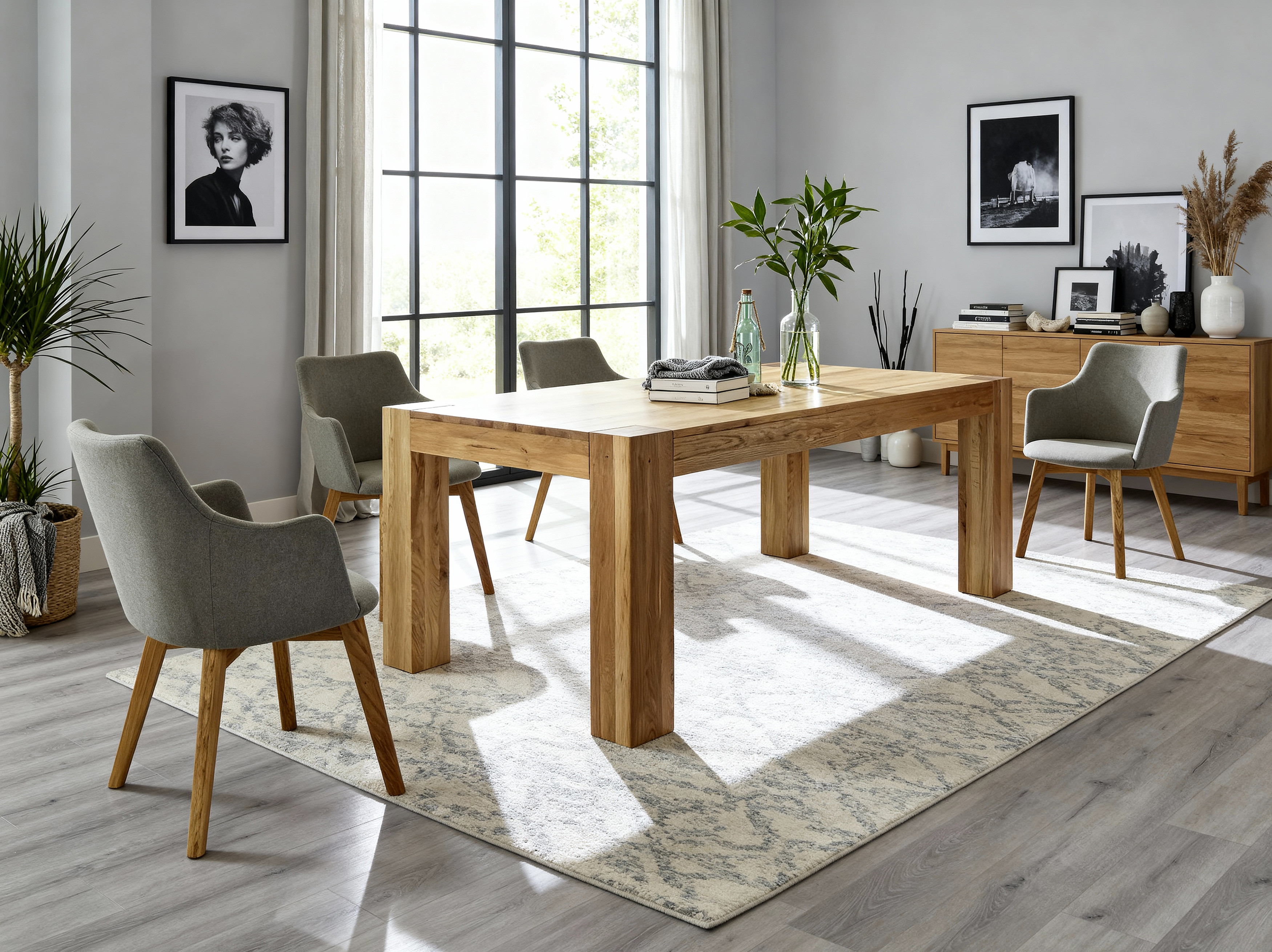 masívny stôl z dubu 220 x 100 cm