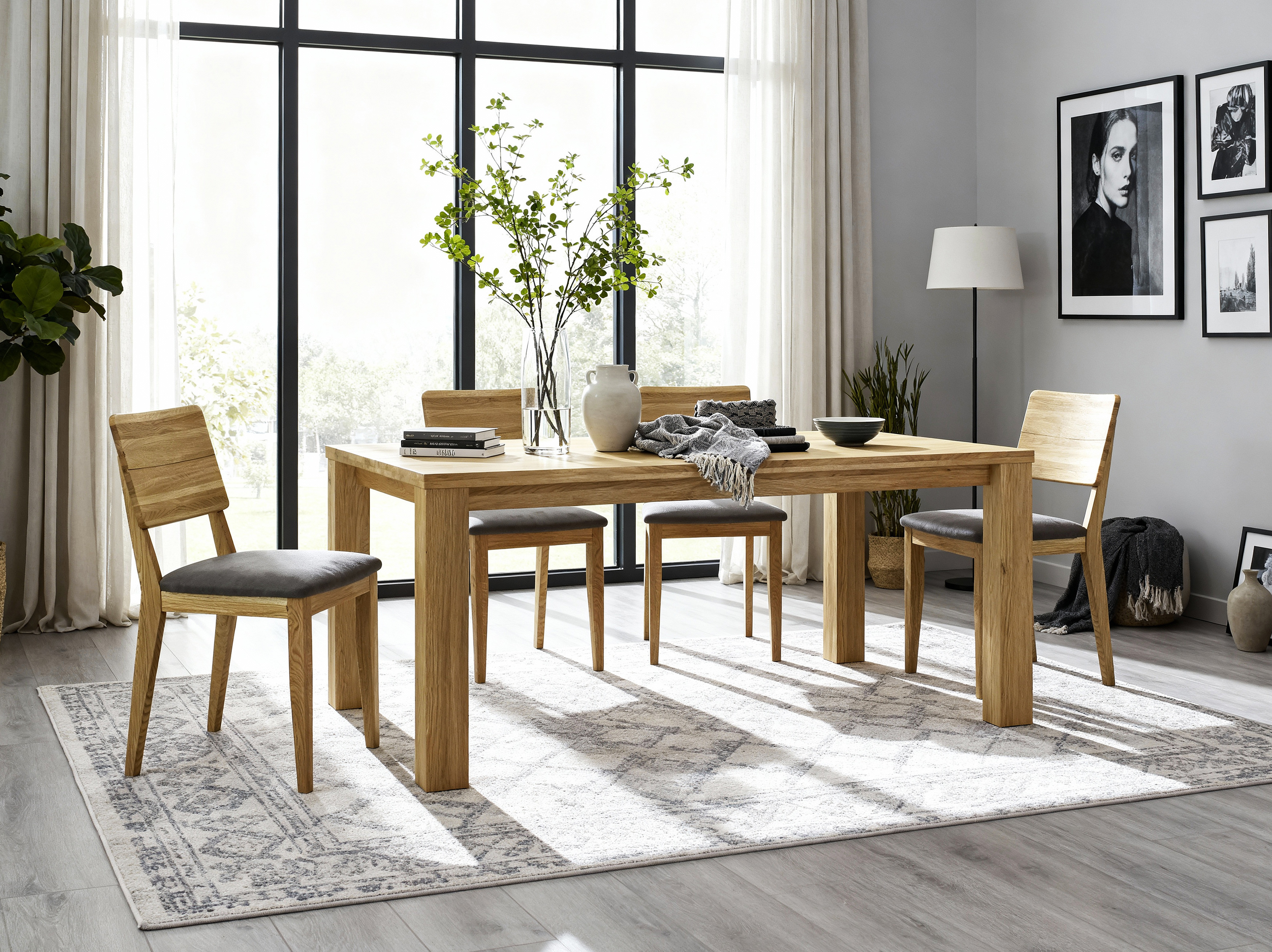 Eichentisch im Interieur