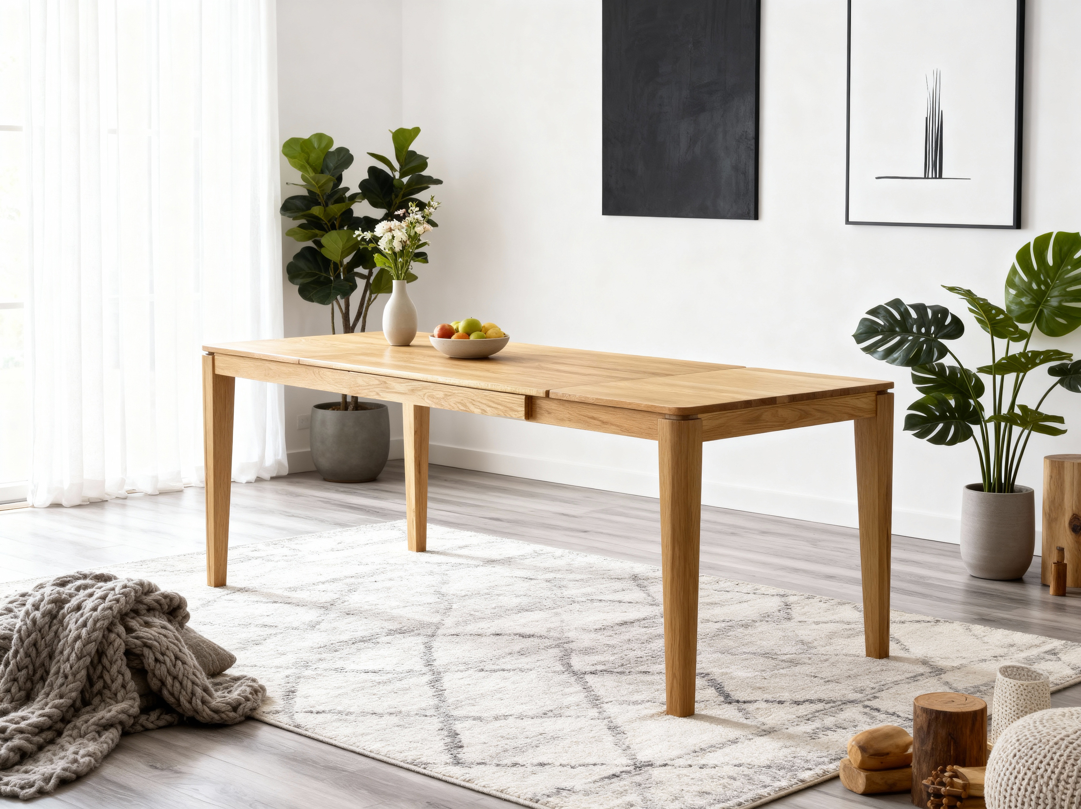 Ausziehbarer Esstisch aus Massivholz