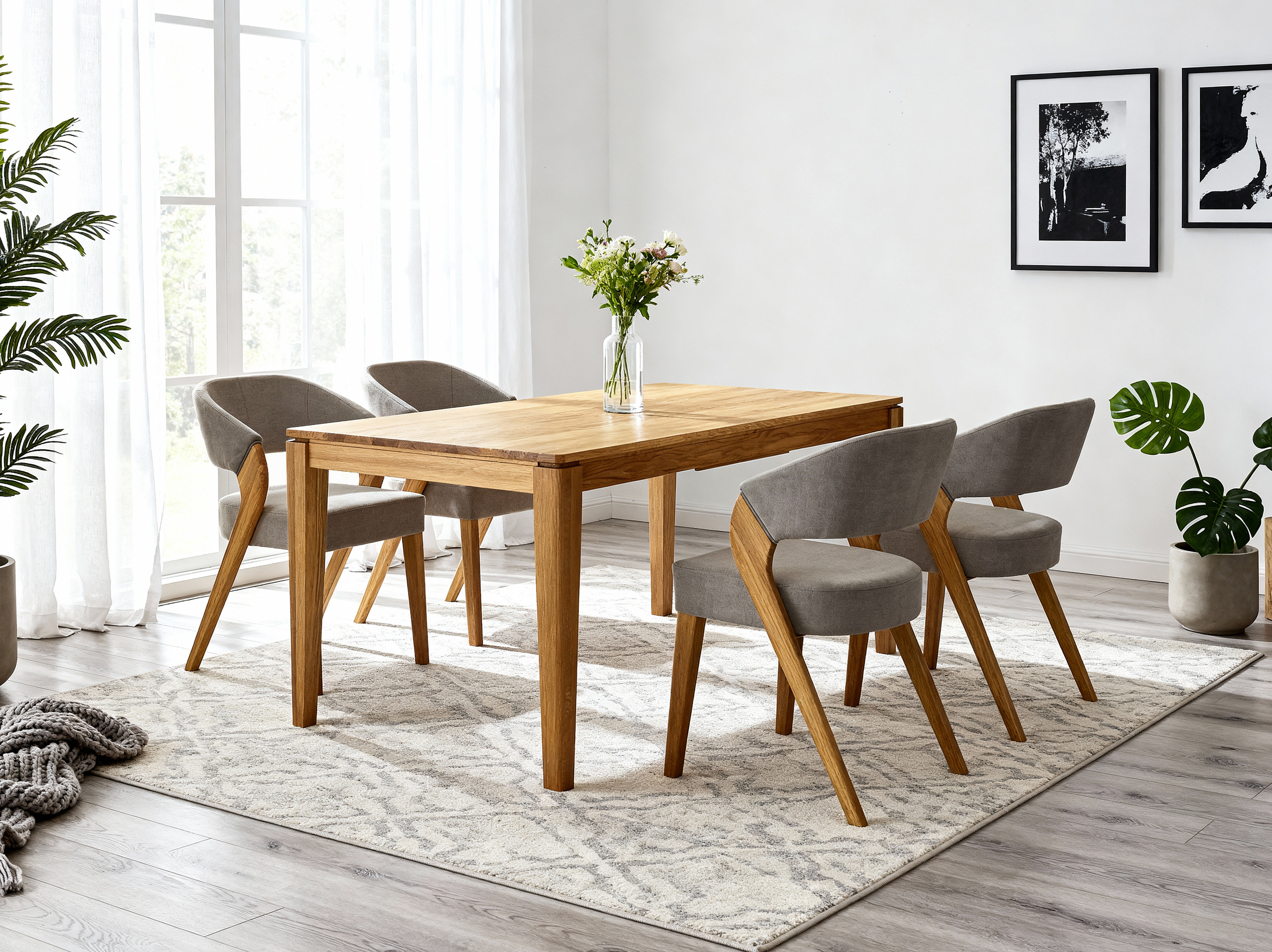 Detail des Eichentisches