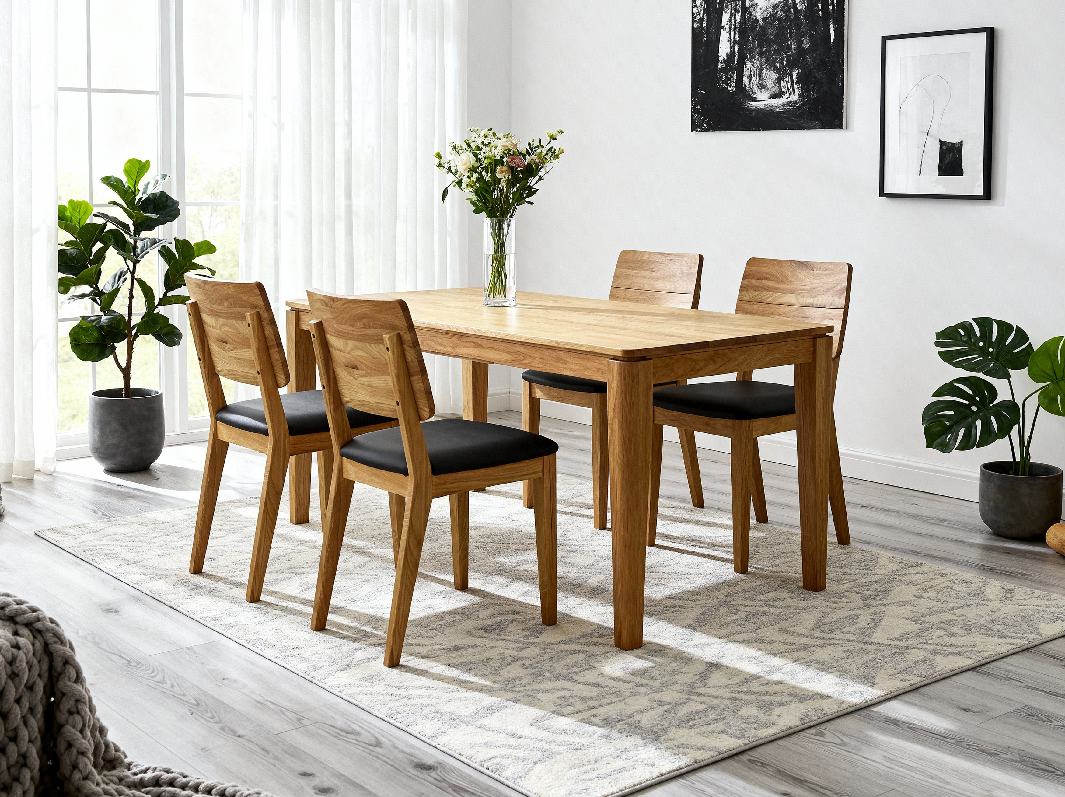 Detail des Eichentisches