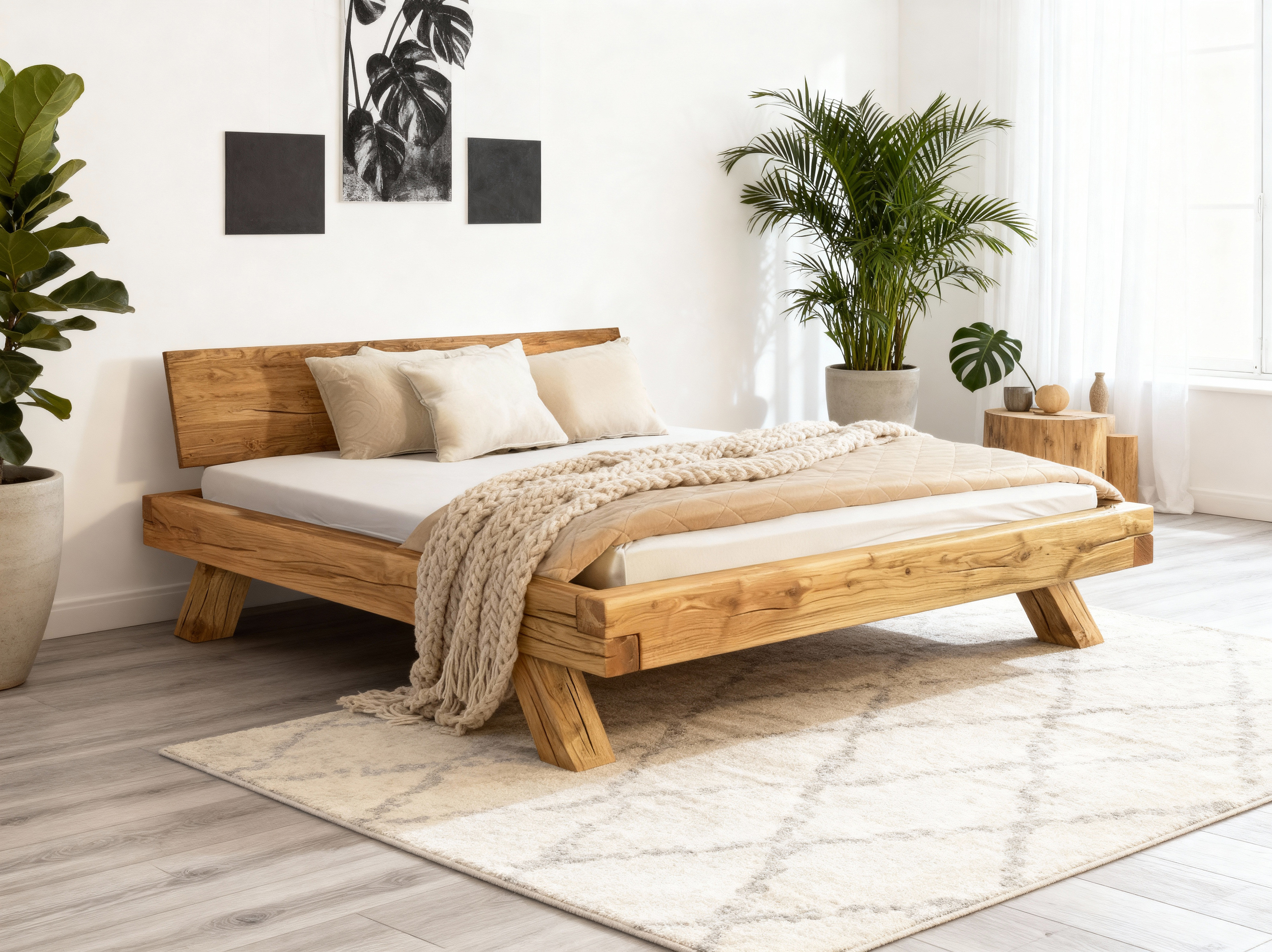 Holzbett aus Balken Miky