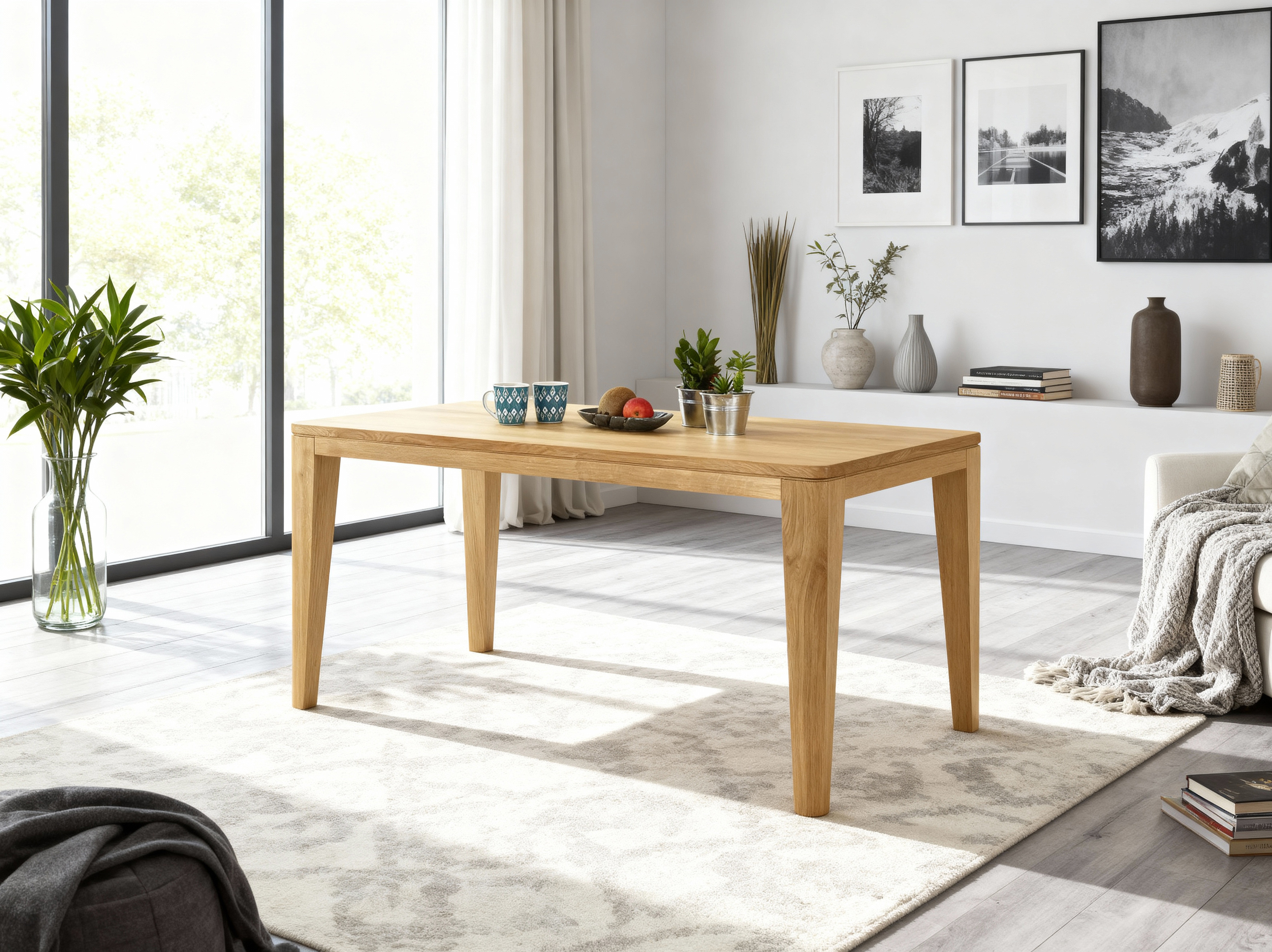 Masívny dubový jedálenský set York a Eva