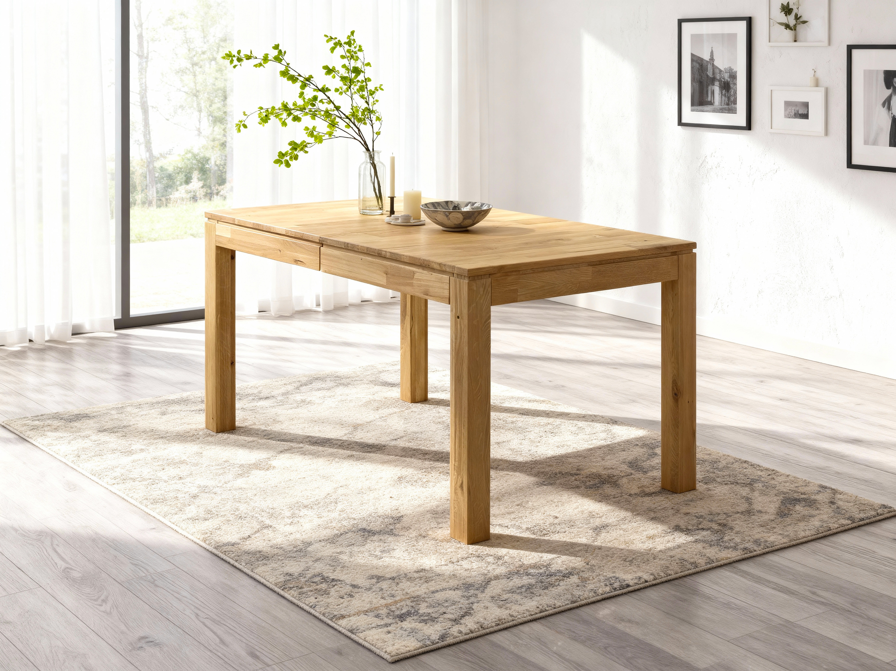 Eichentisch 120 x 80 mit Auszug