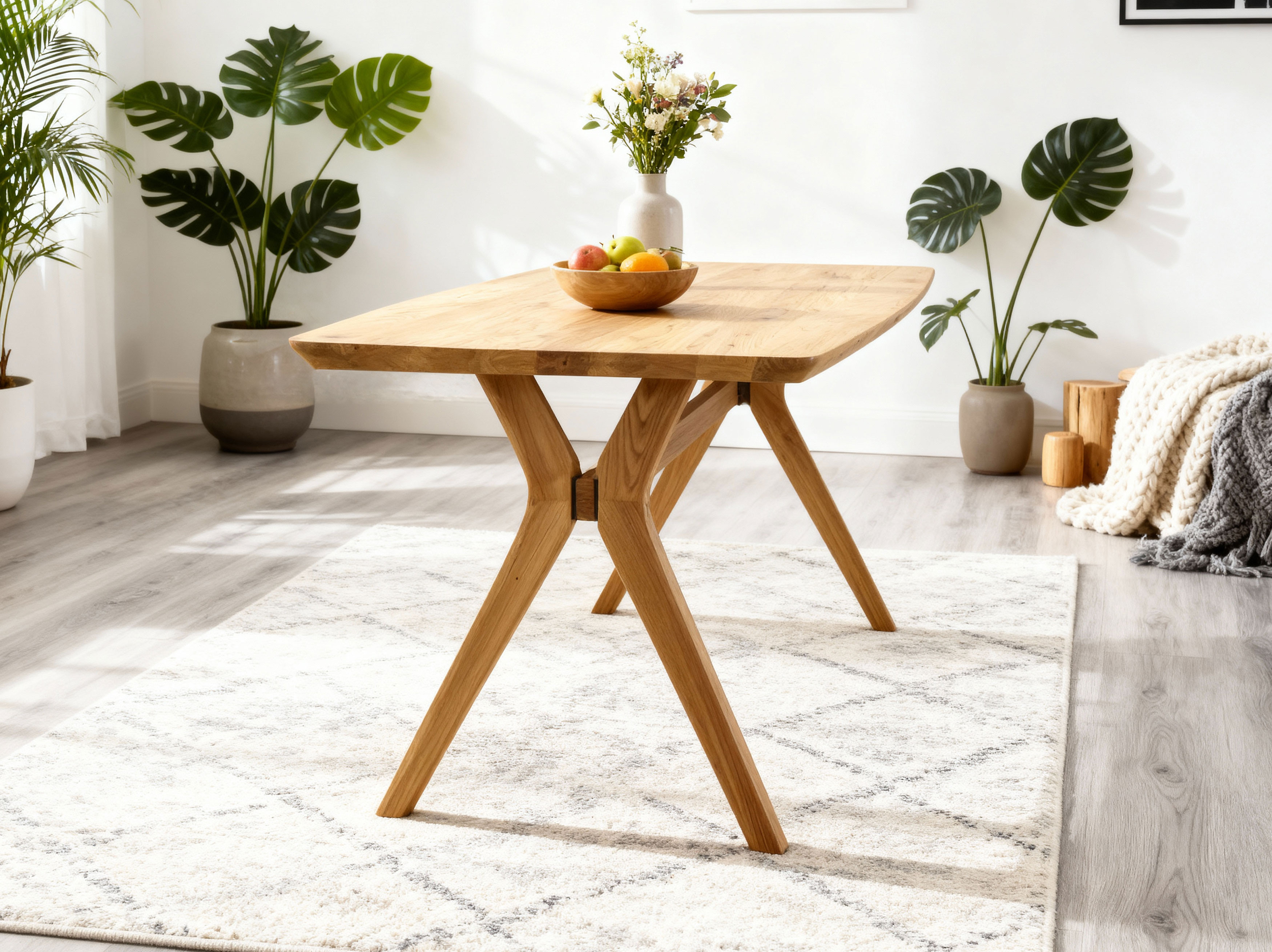 Dubový oválny jedálenský stôl 180x90 cm