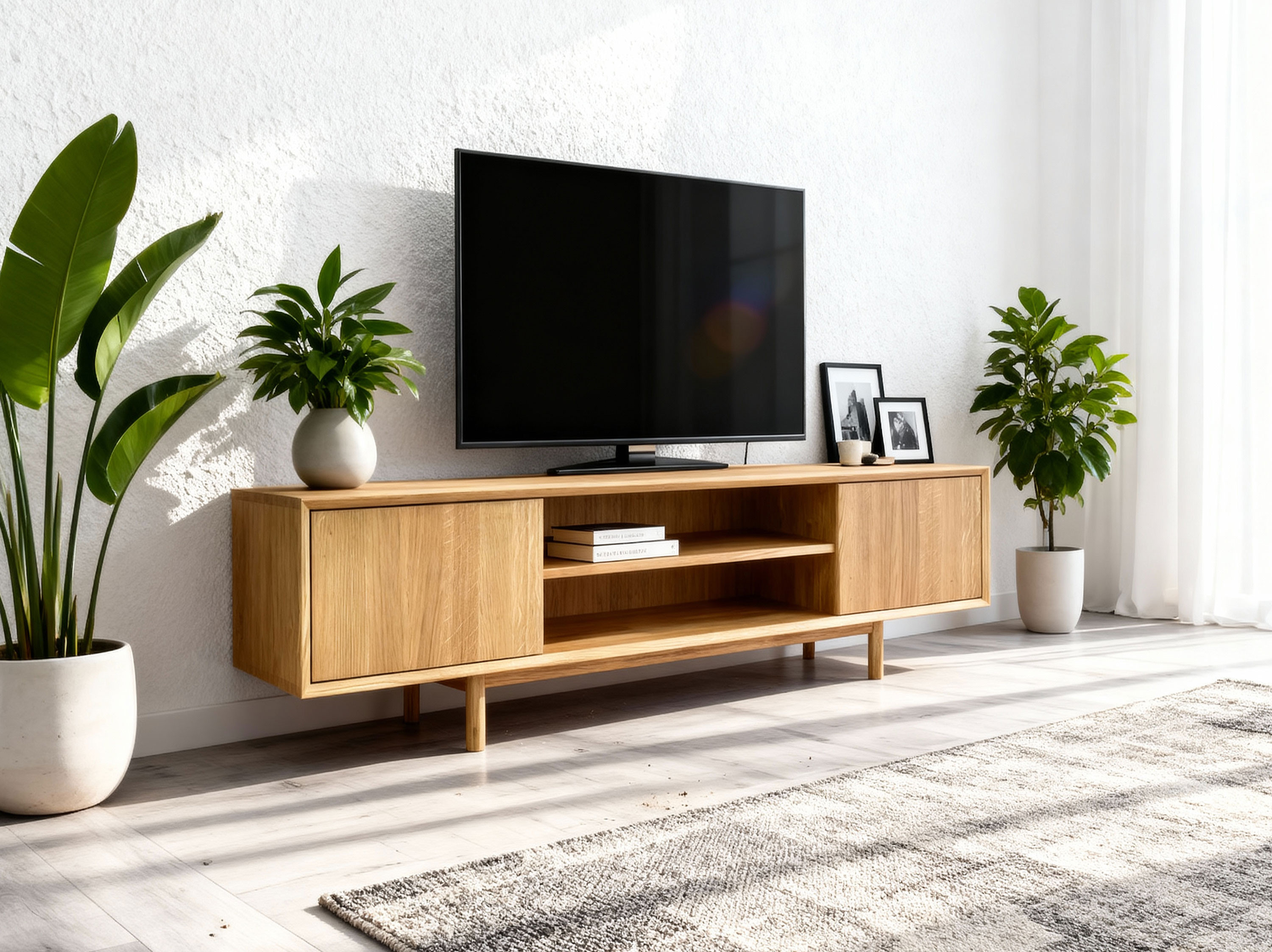 Eiche TV-Kommode mit Füßen