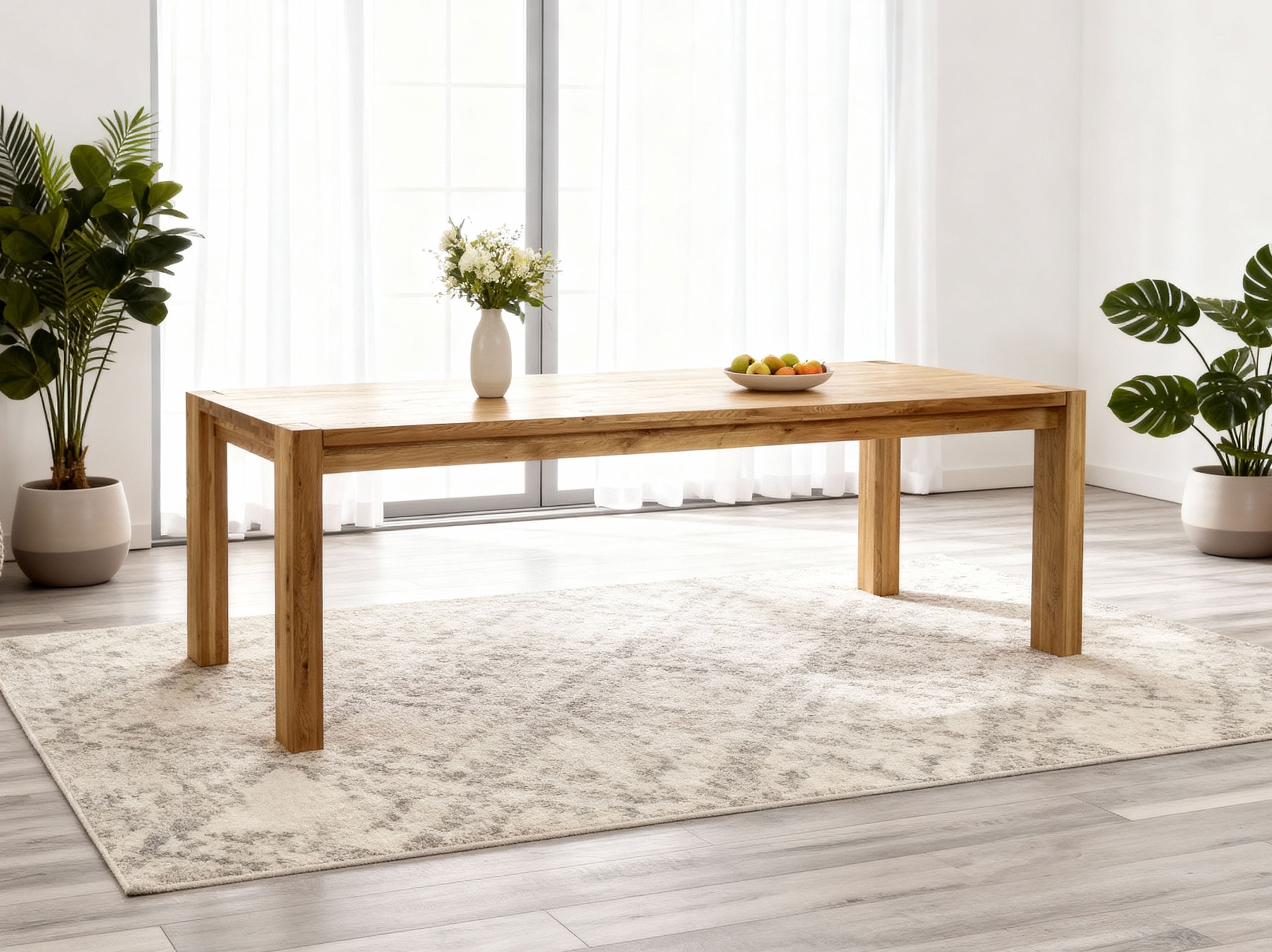 Massiver Eichen-Esstisch 240x100 cm