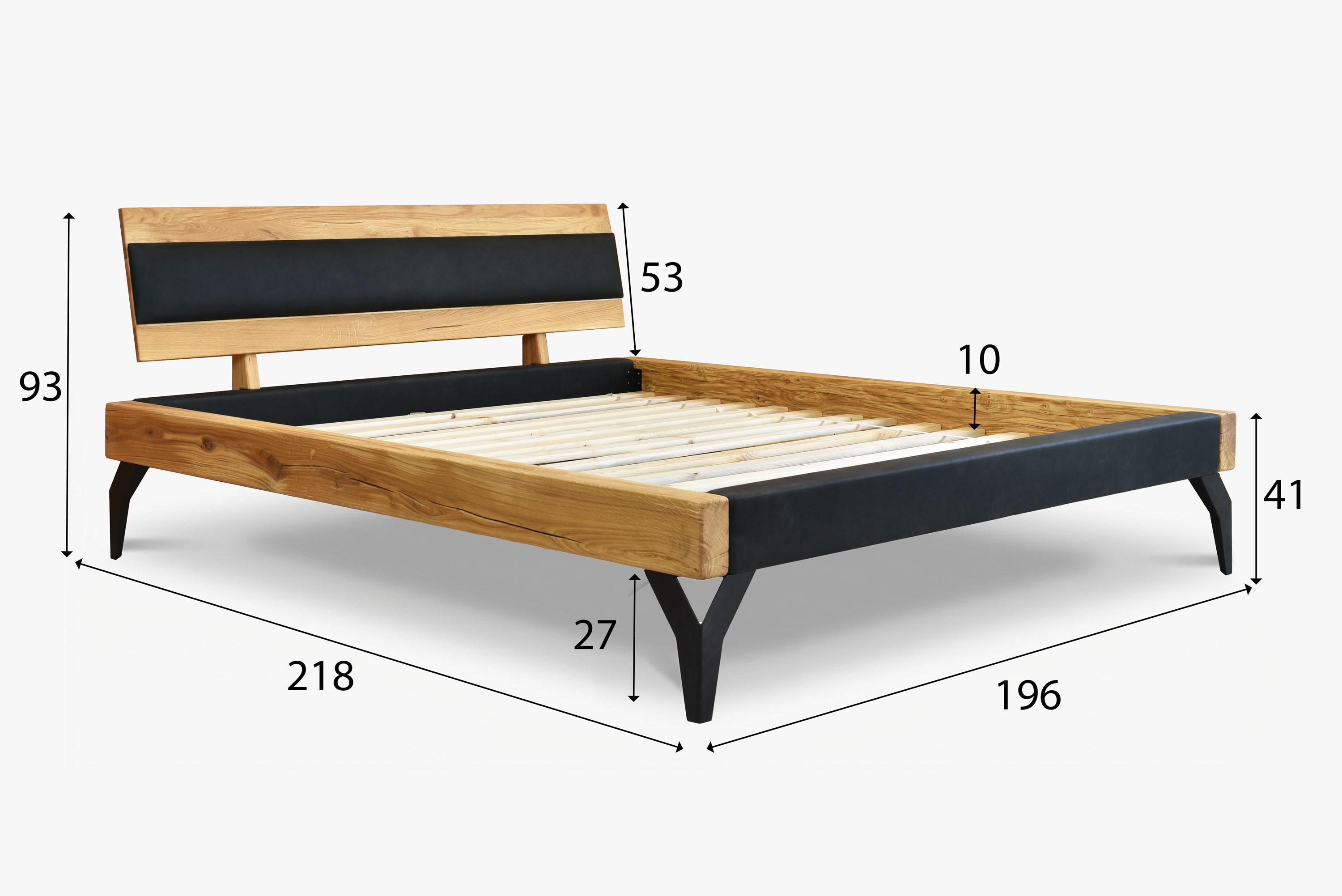 Eichebett im Interieur