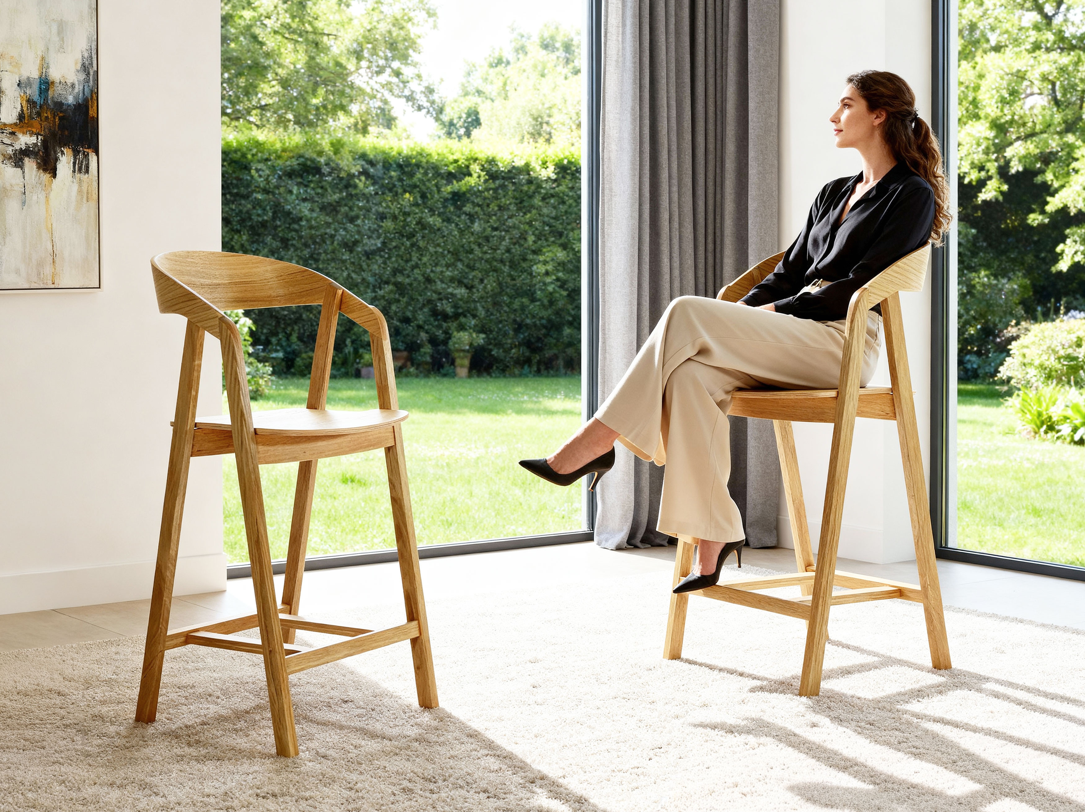 Barhocker aus Eichenholz