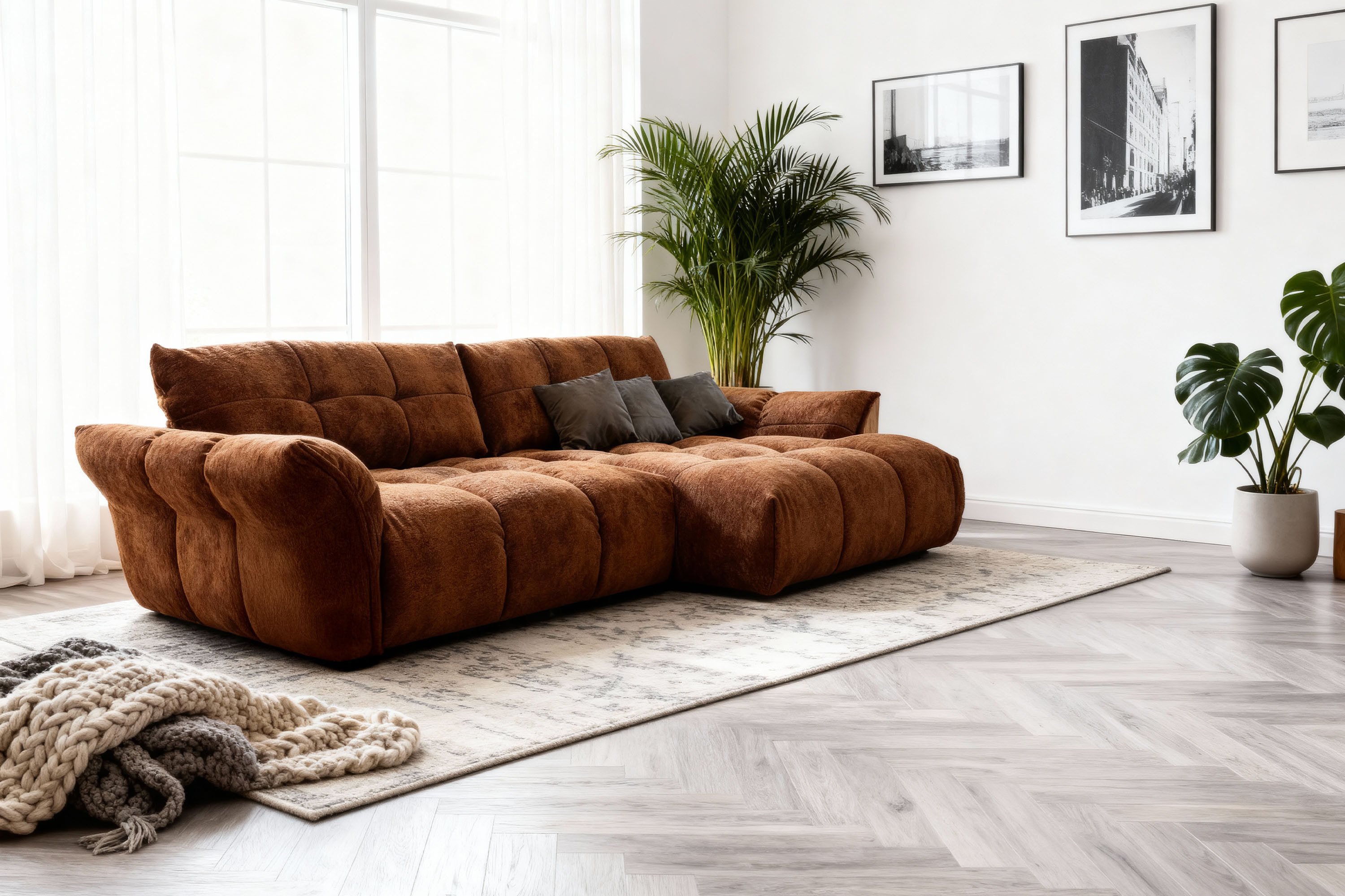 Tino sarokkanapé 2S Cloud Terra anyagból