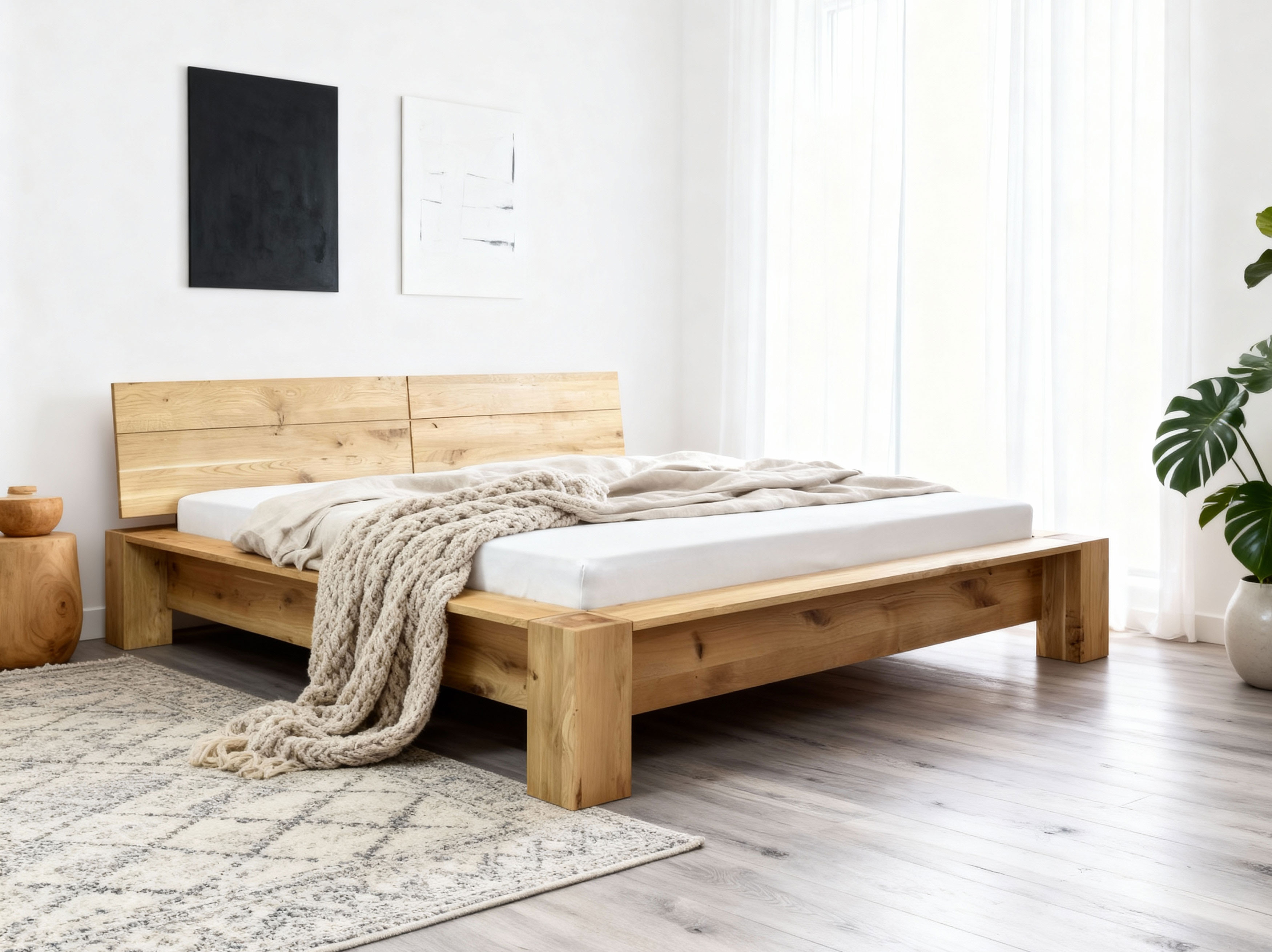 Massives Eichenbett 160x200 cm