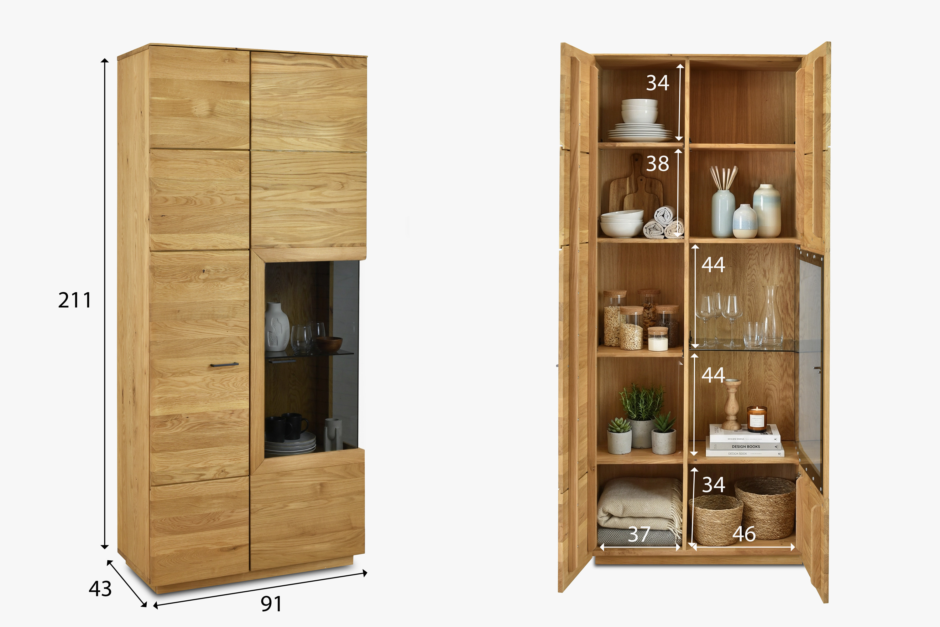 Kollektion Bosco Eichmöbel Vitrine