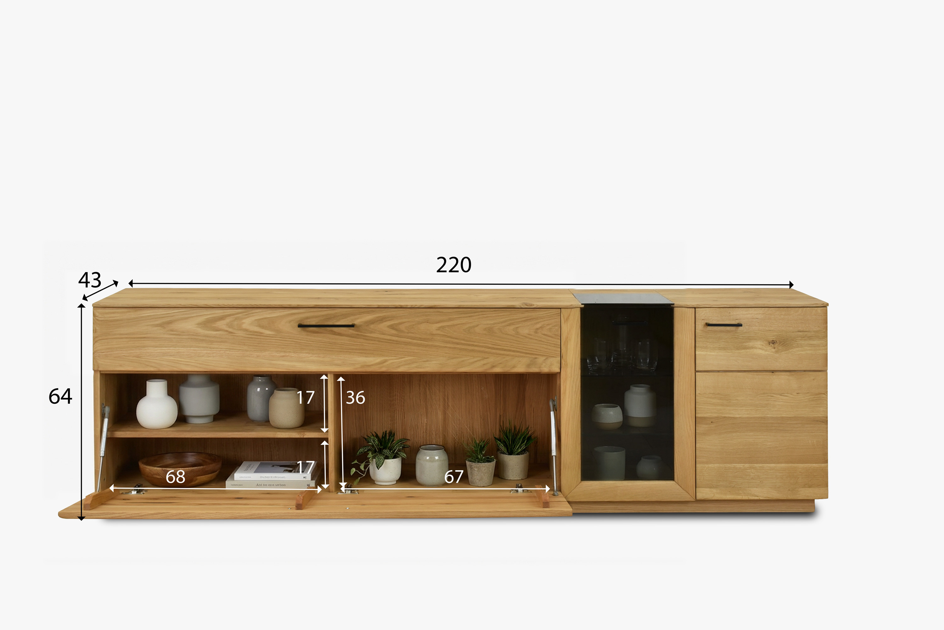 Kollektion Bosco Eiche Wohnwand Komplett