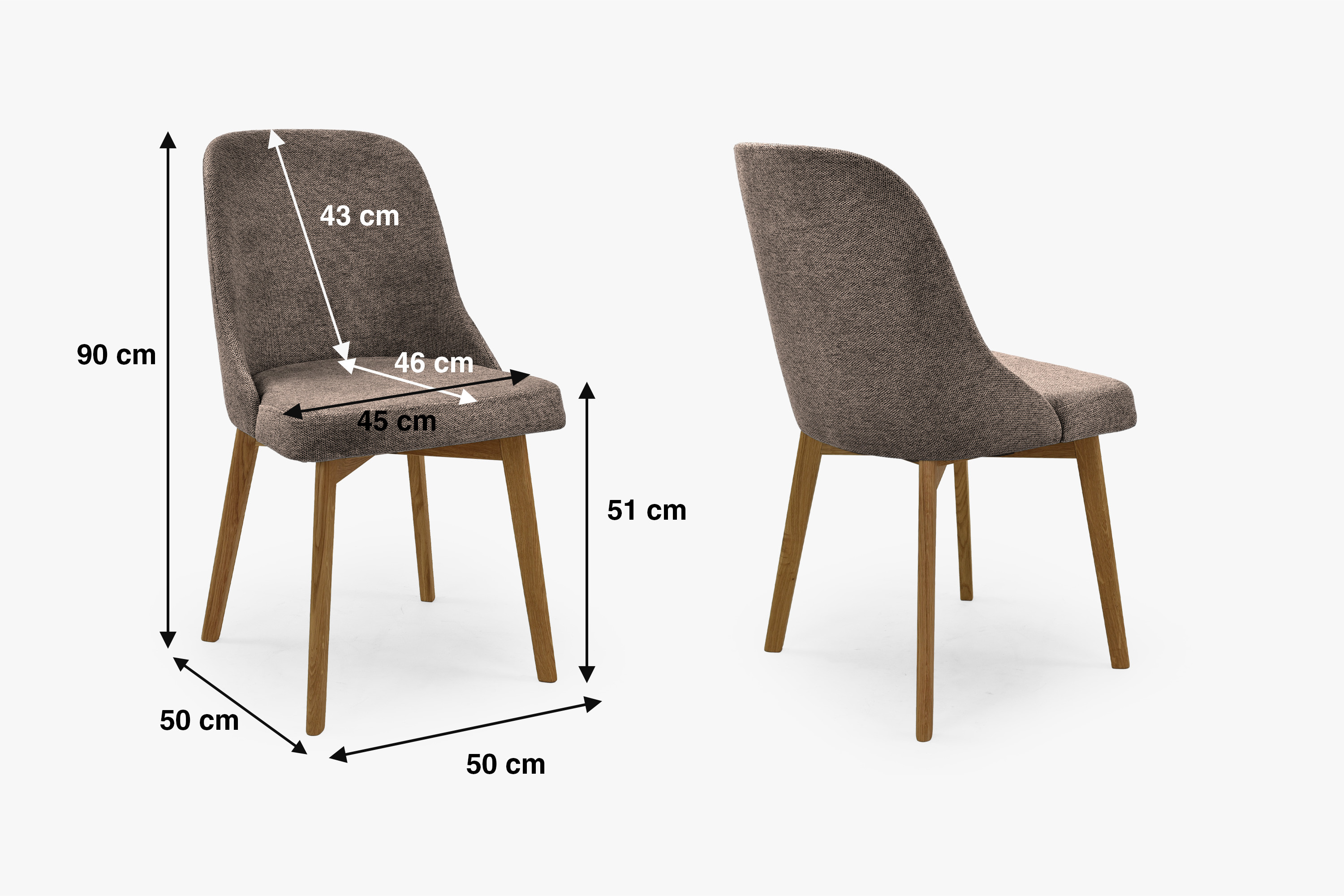 Detail dubových nôh jedálenskej stoličky