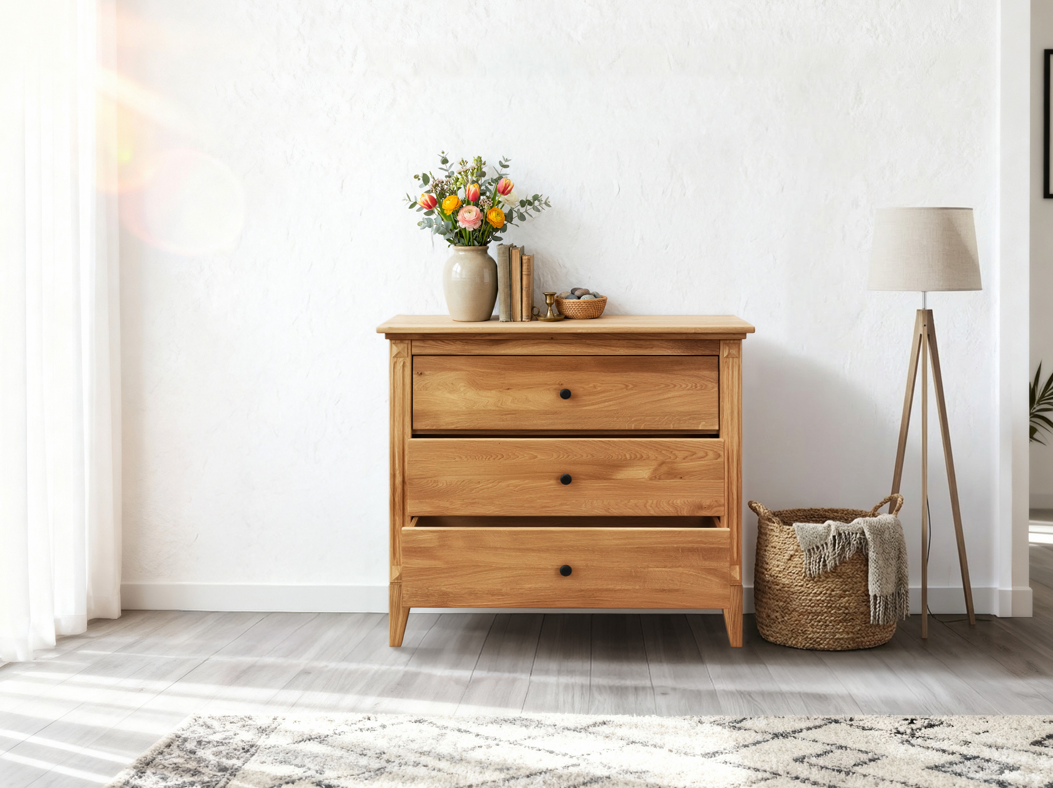 Rusztikus fiókos komód Gaja részlet